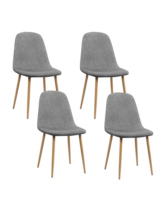 Artiss Dining Chairs Set of 4 Linen Curved Slope - 