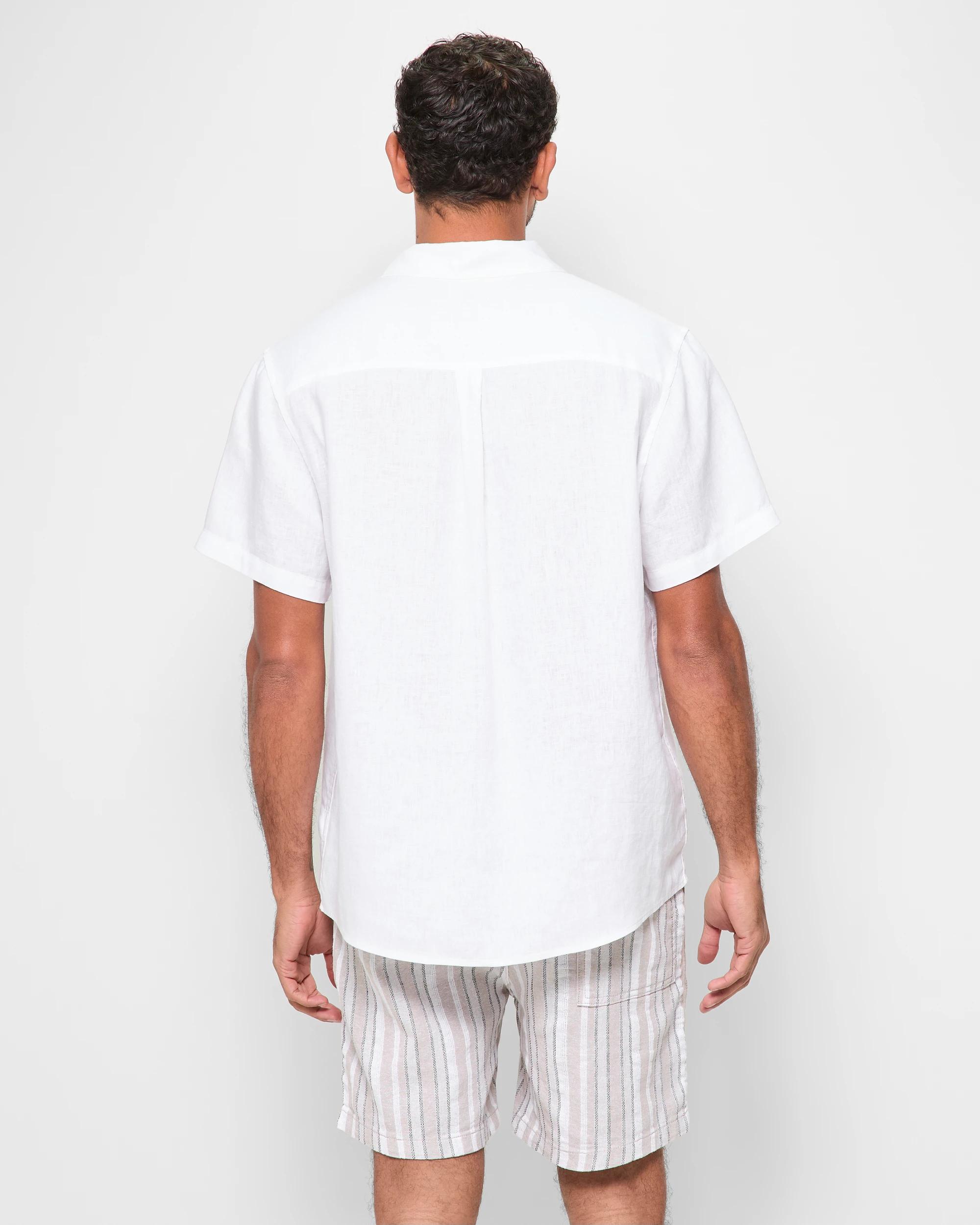 4 Target European Linen Short Sleeve Shirt WHITE, 4 of 9