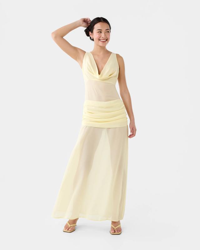 Sleeveless Sheer Maxi Formal D