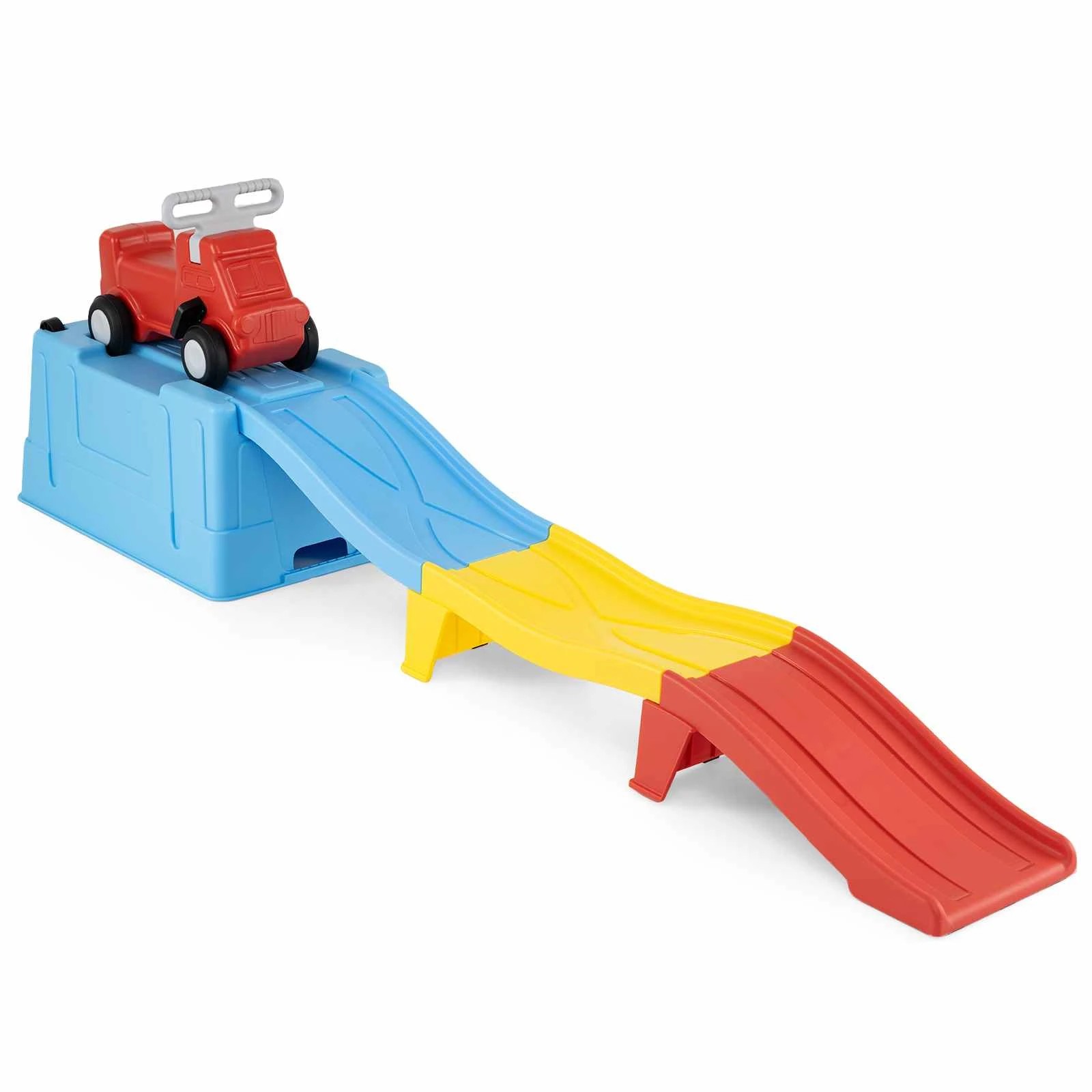 1 Costway Up & Down Roller Coaster Expandable Kids Ride on Toy Push Car - Blue, 1 of 2