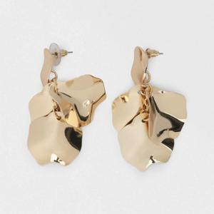 Petal Drop Earrings - Gold Tone