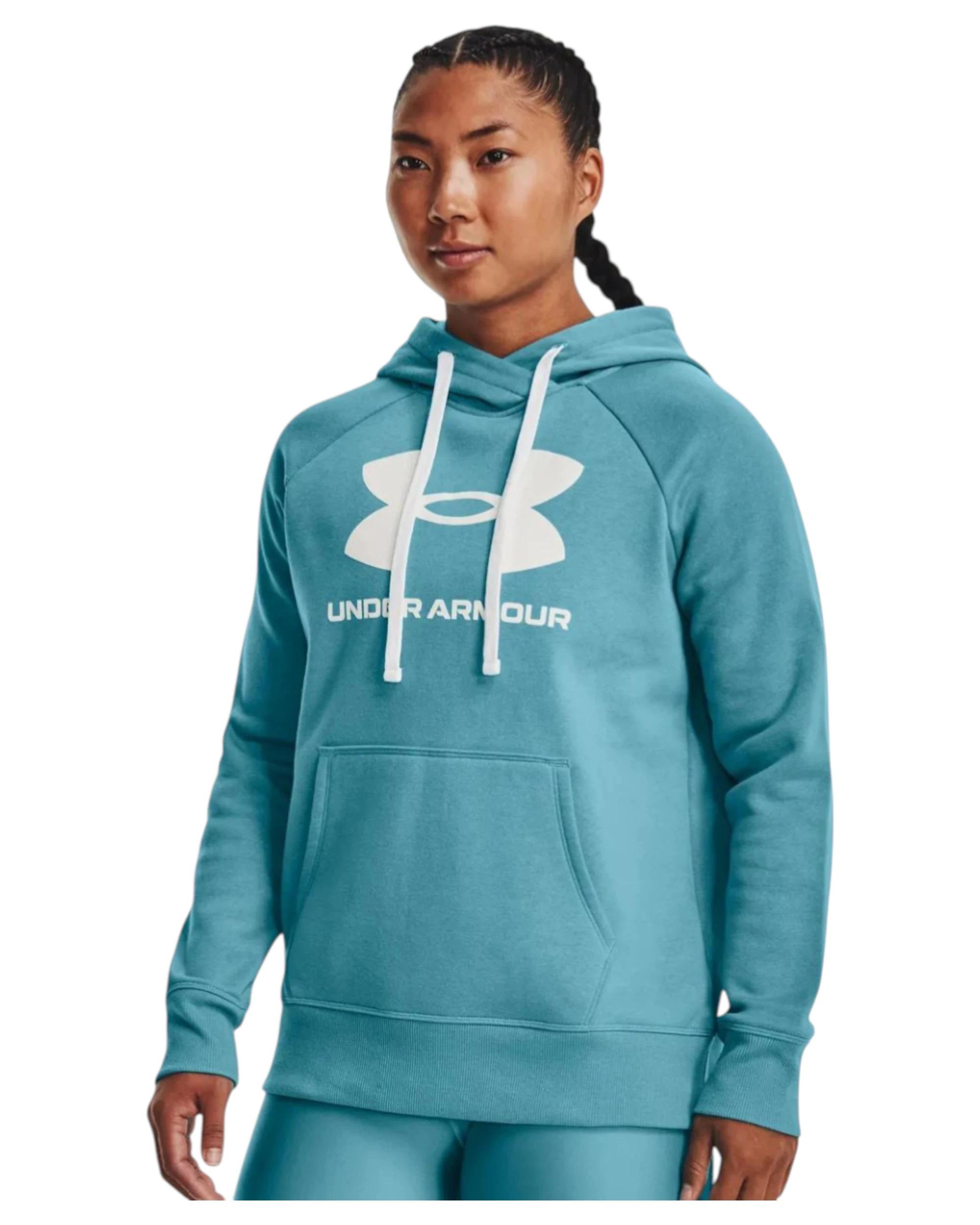 2 Under Armour Womens Rival Fleece Logo Glacier Blue Hoodie BLUE, 2 of 5