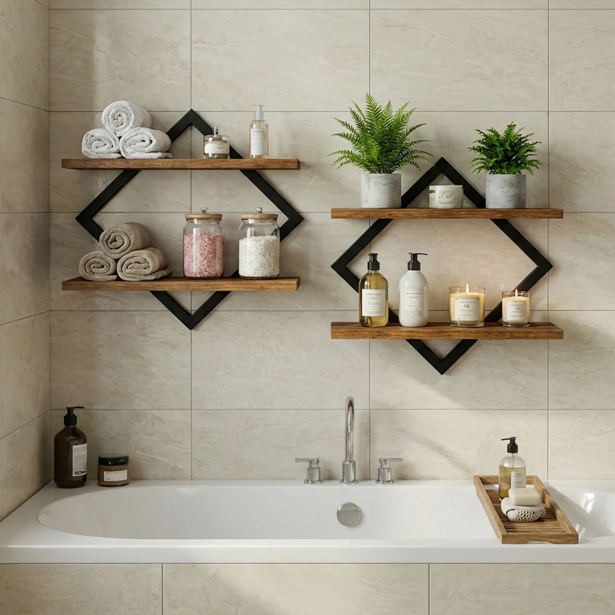 7 Levede Wall Shelf Floating 2 Tier Storage Decorative Bookshelf 2 Pcs Living Room, 7 of 8