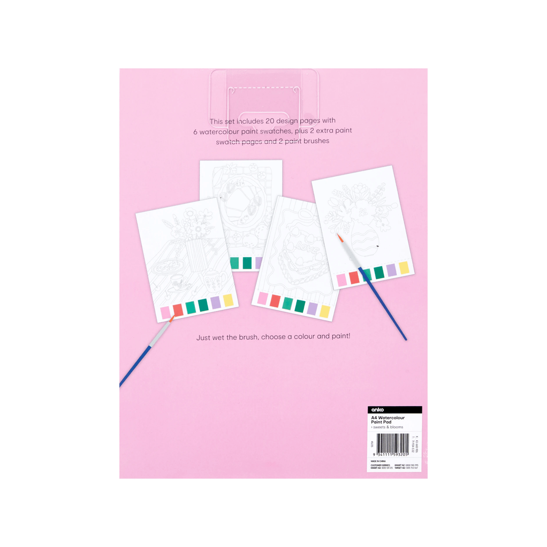 7 A4 Watercolour Paint Pad - Sweets and Blooms, 7 of 7