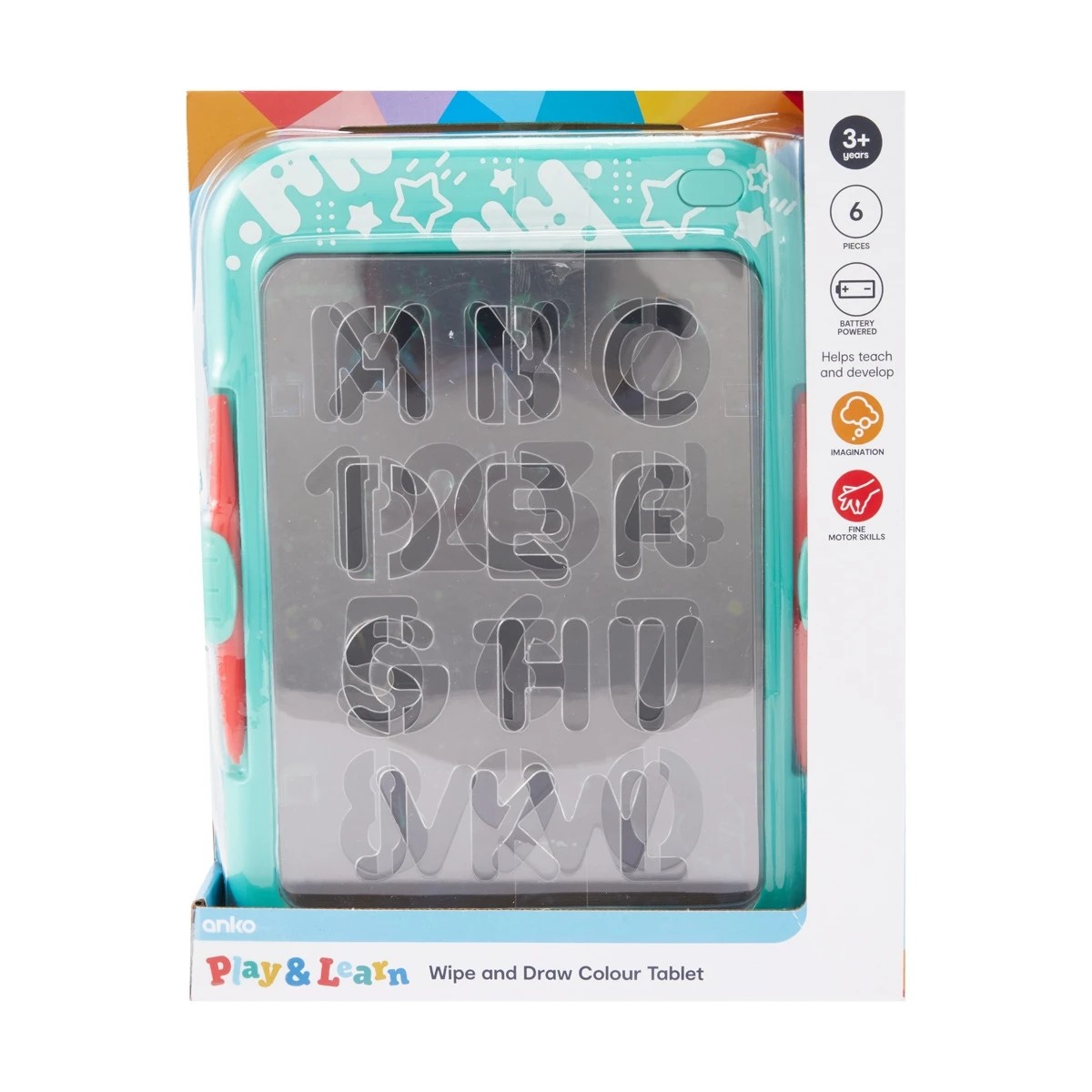 8 6 Piece Play & Learn Wipe and Draw Colour Tablet, 8 of 9