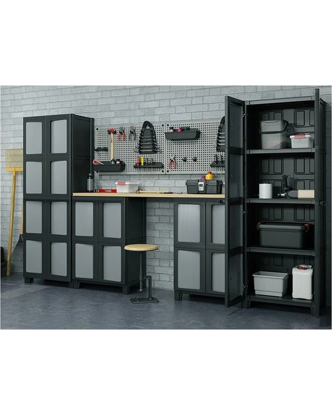 Keter Modulize Tall Cabinet Storage With Shelves & Lockable Doors ...
