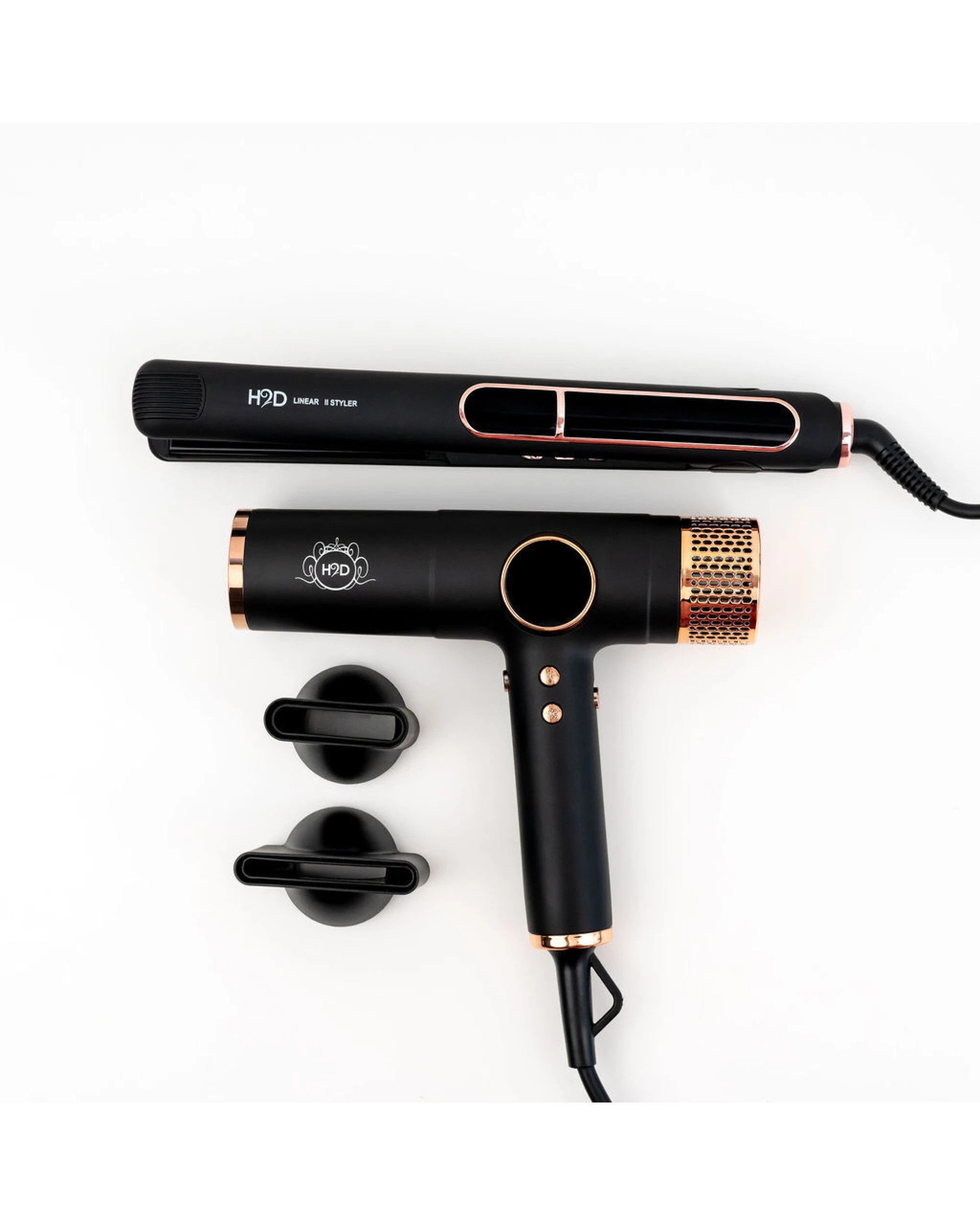 2 H2D Max Duo Linear Straightener & Blowdryer Combo in Matte Black Rose Gold, 2 of 6