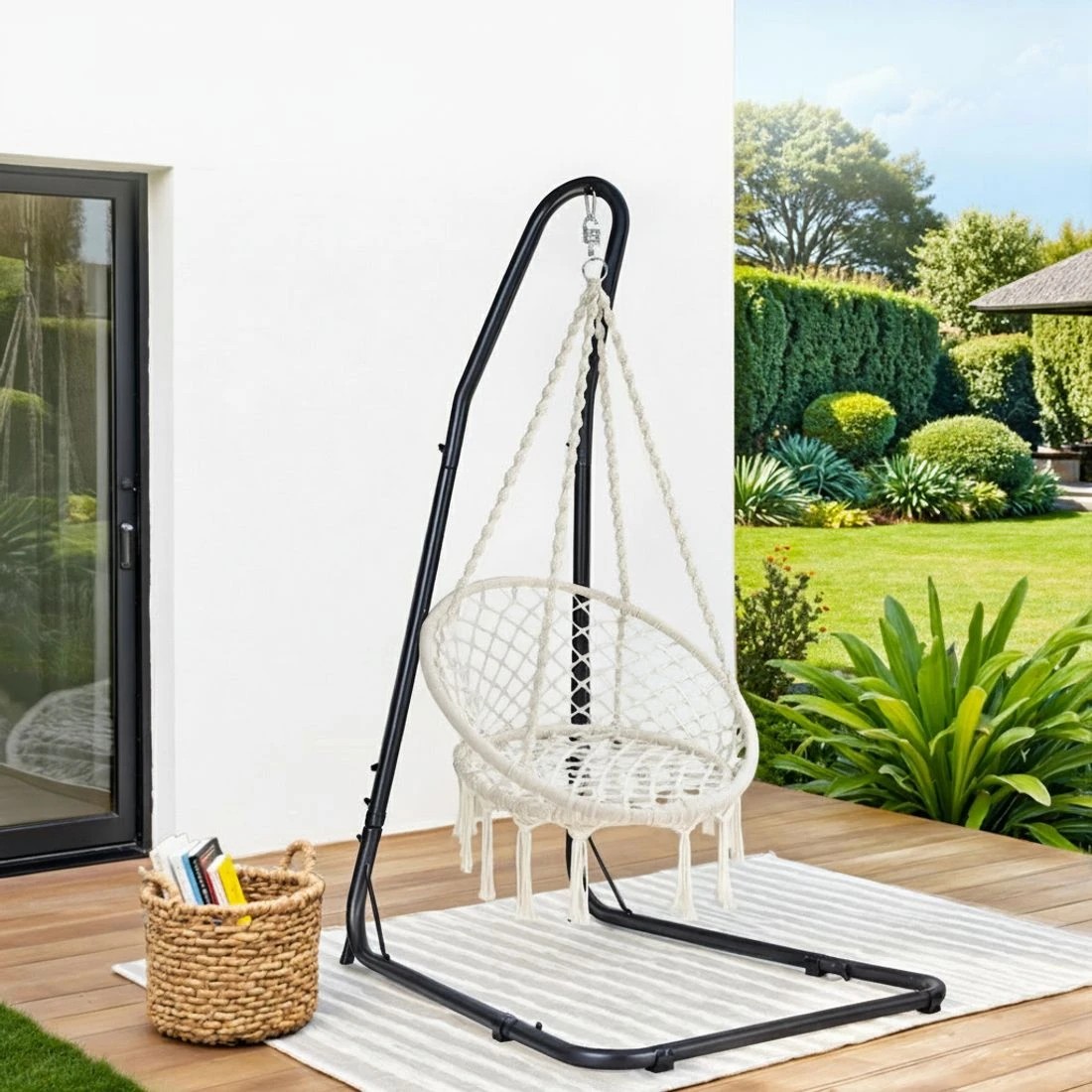 4 Gardeon Hammock Swing Chair with Steel Stand - - Multi, 4 of 7