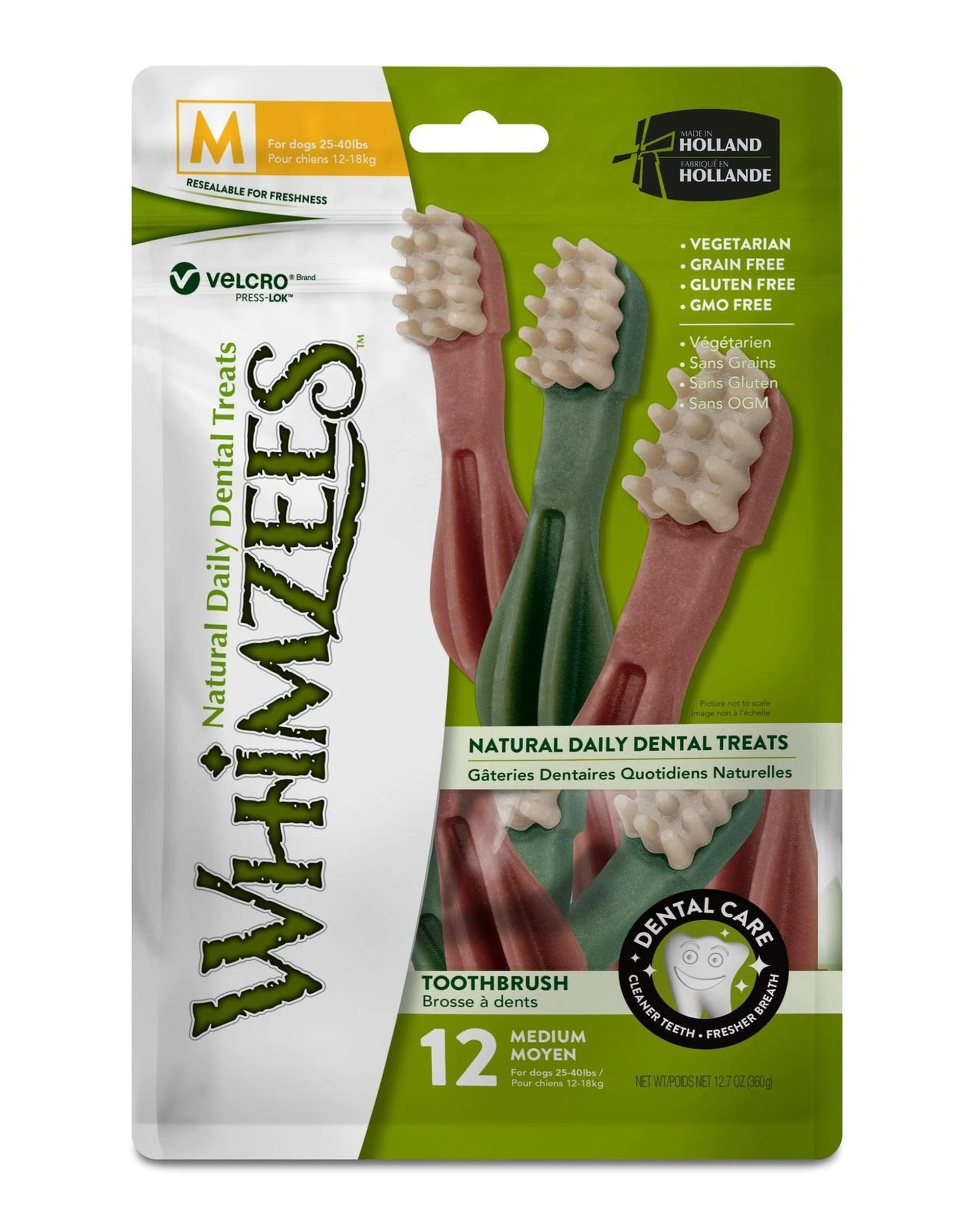 1 Whimzees Toothbrush Dental Care Dog Treat Value Bag Medium 12 Pack, 1 of 1