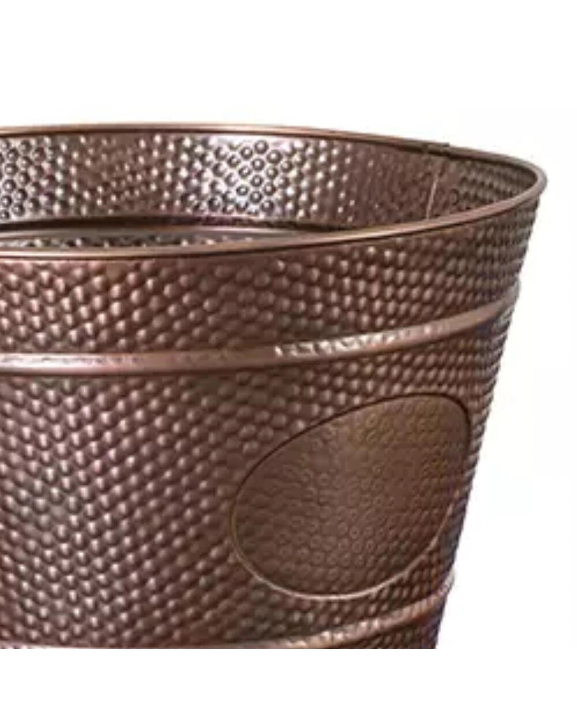 3 Moda Round Beverage Tub Antique Copper with Pebble Pattern 350x220mm, 3 of 3