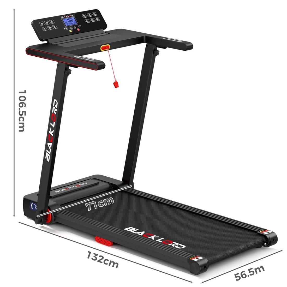 9 Black Lord Treadmill Electric Walking Pad Fully Foldable with Desktop 450mm Belt - Black, 9 of 10