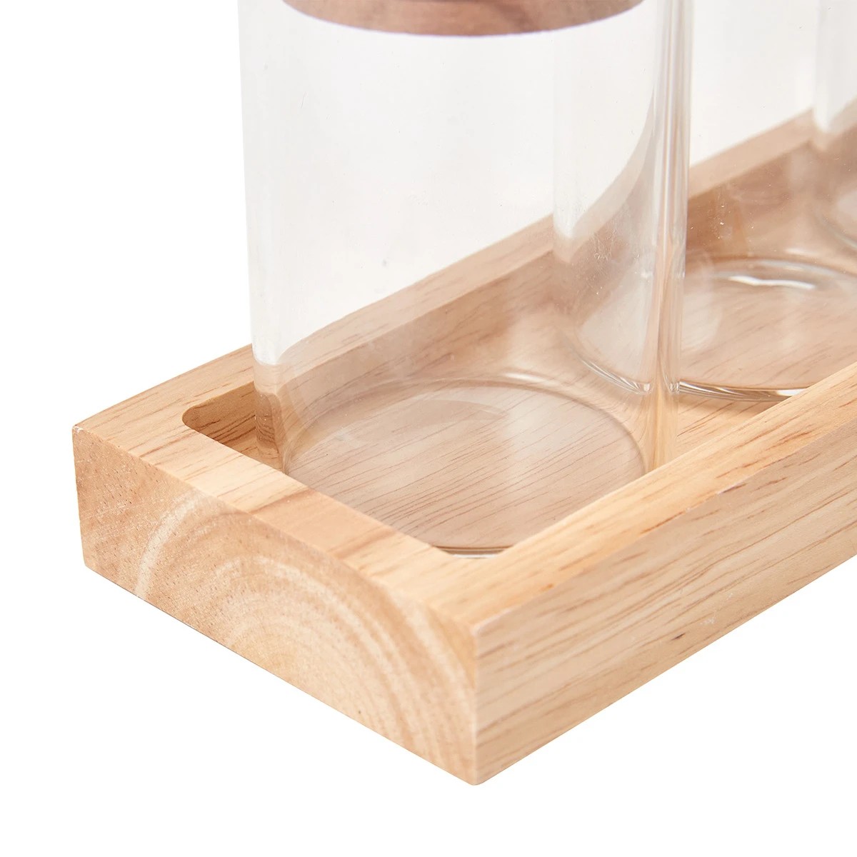 6 6 Pack Glass Jars with Wood Tray, 6 of 9