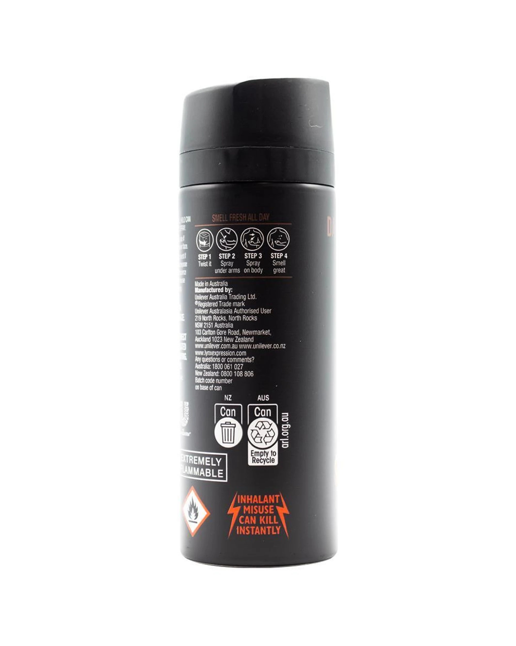 4 Lynx 6PK Deodorant Fragrance 150ml 48h Protection Bodyspray Dark Temptation - Black, 4 of 4