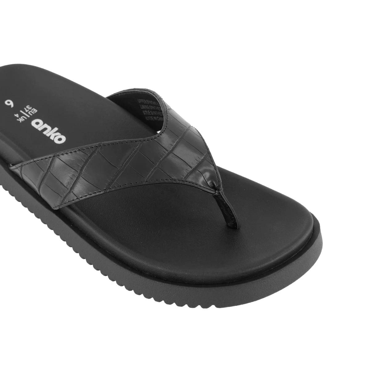 3 Chunky Toe Post Slides CROC BLACK, 3 of 3