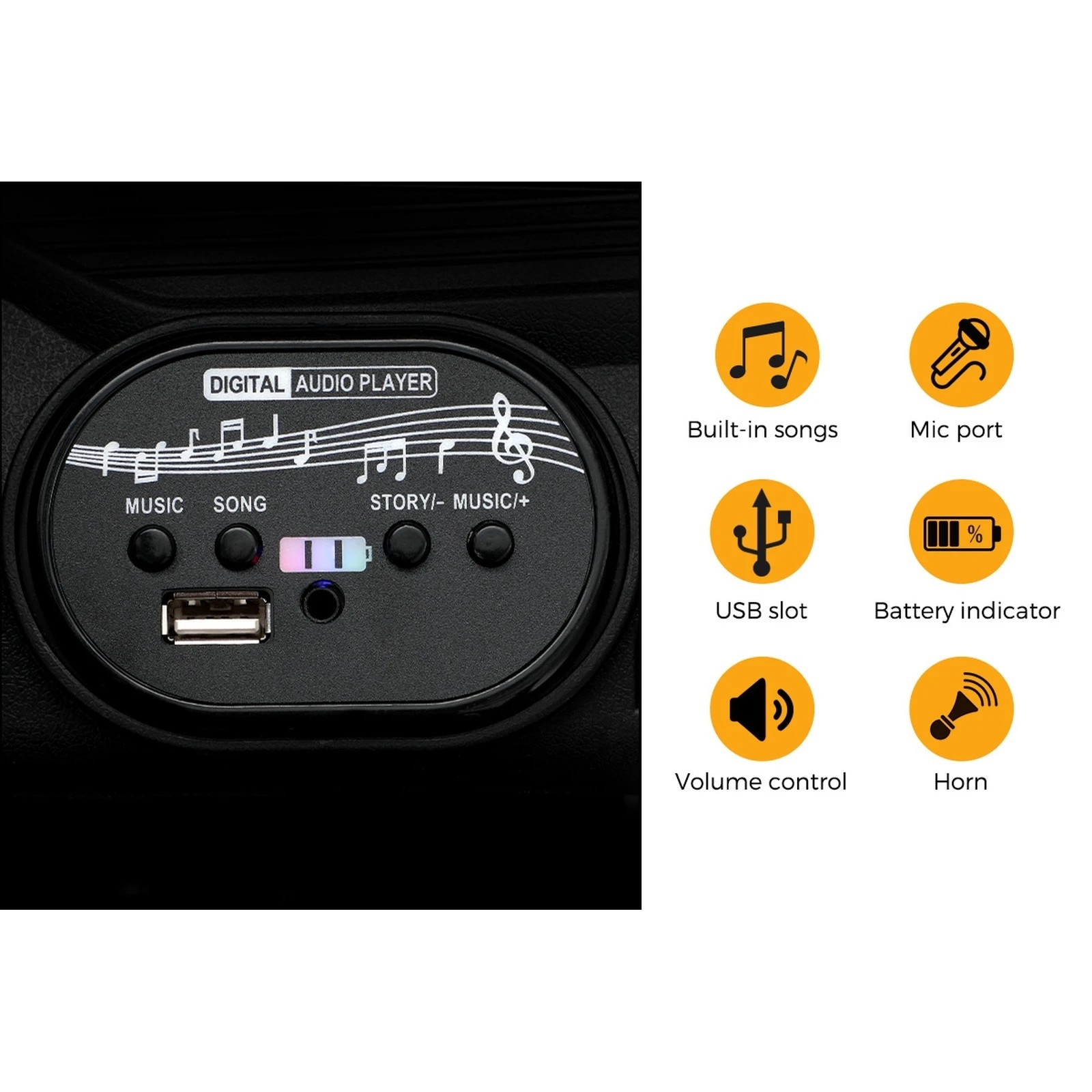 7 Mazam Kids Police Ride On Car Jeep 12v Electric Toy Remote Control Battery Cars
 - Multi, 7 of 10