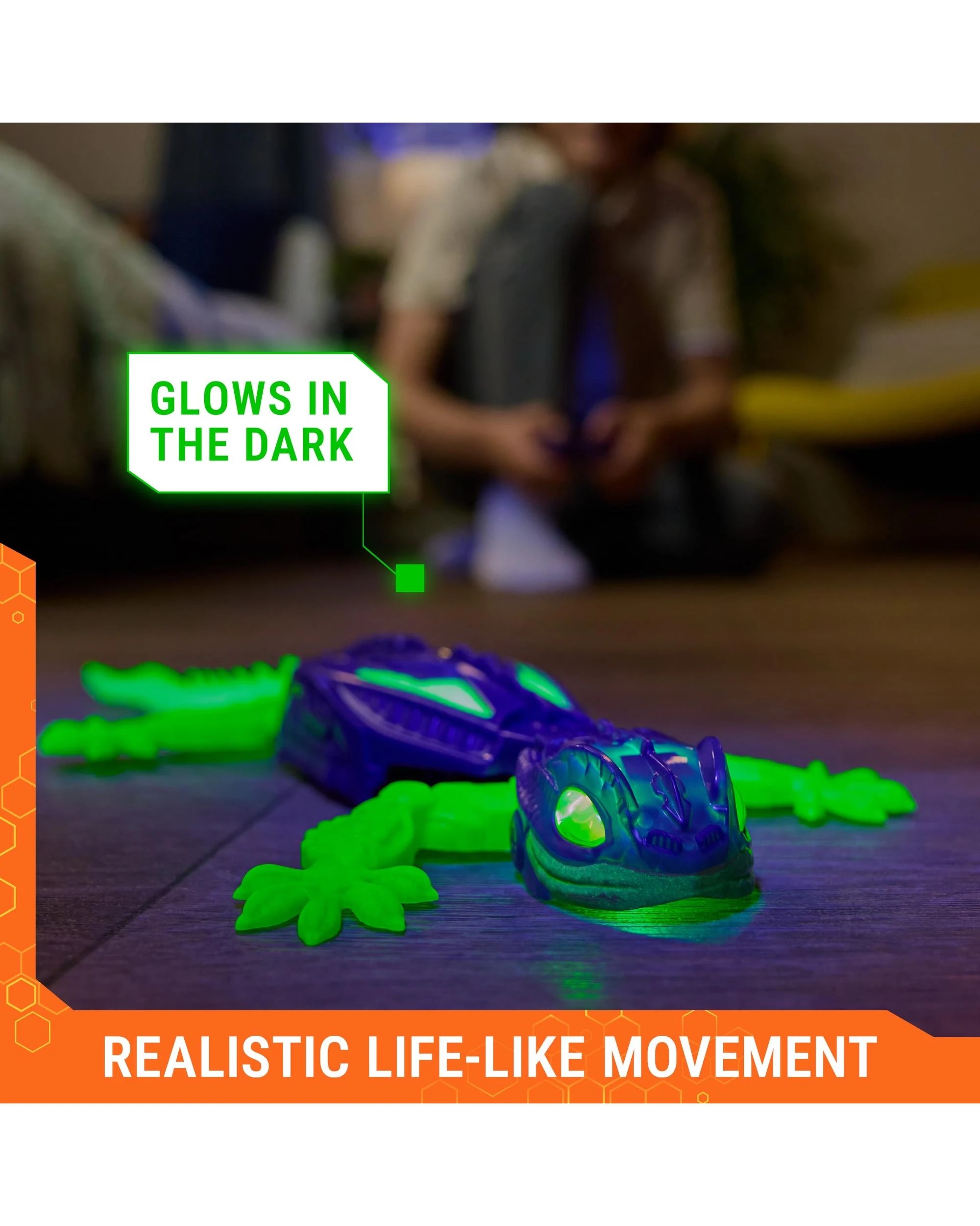 4 Hex Bots Wall Crawler Glow-in-the-Dark Gecko - Multi, 4 of 9