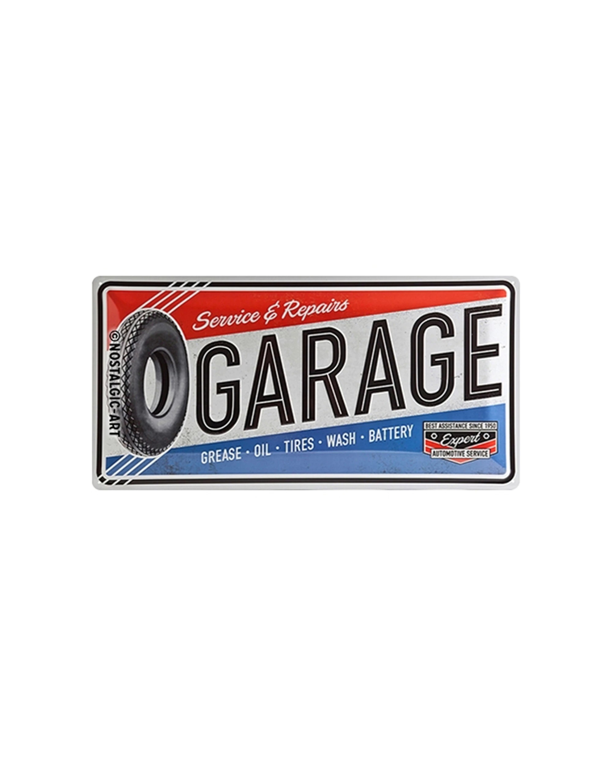 1 Nostalgic-Art 25x50cm Metal Long Sign Plaque - Garage, 1 of 2