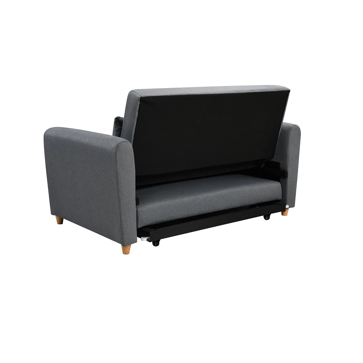 6 Foret 2-seater Pull Out Sofa Bed Lounge Adjustable Couch Furniture Grey, 6 of 8