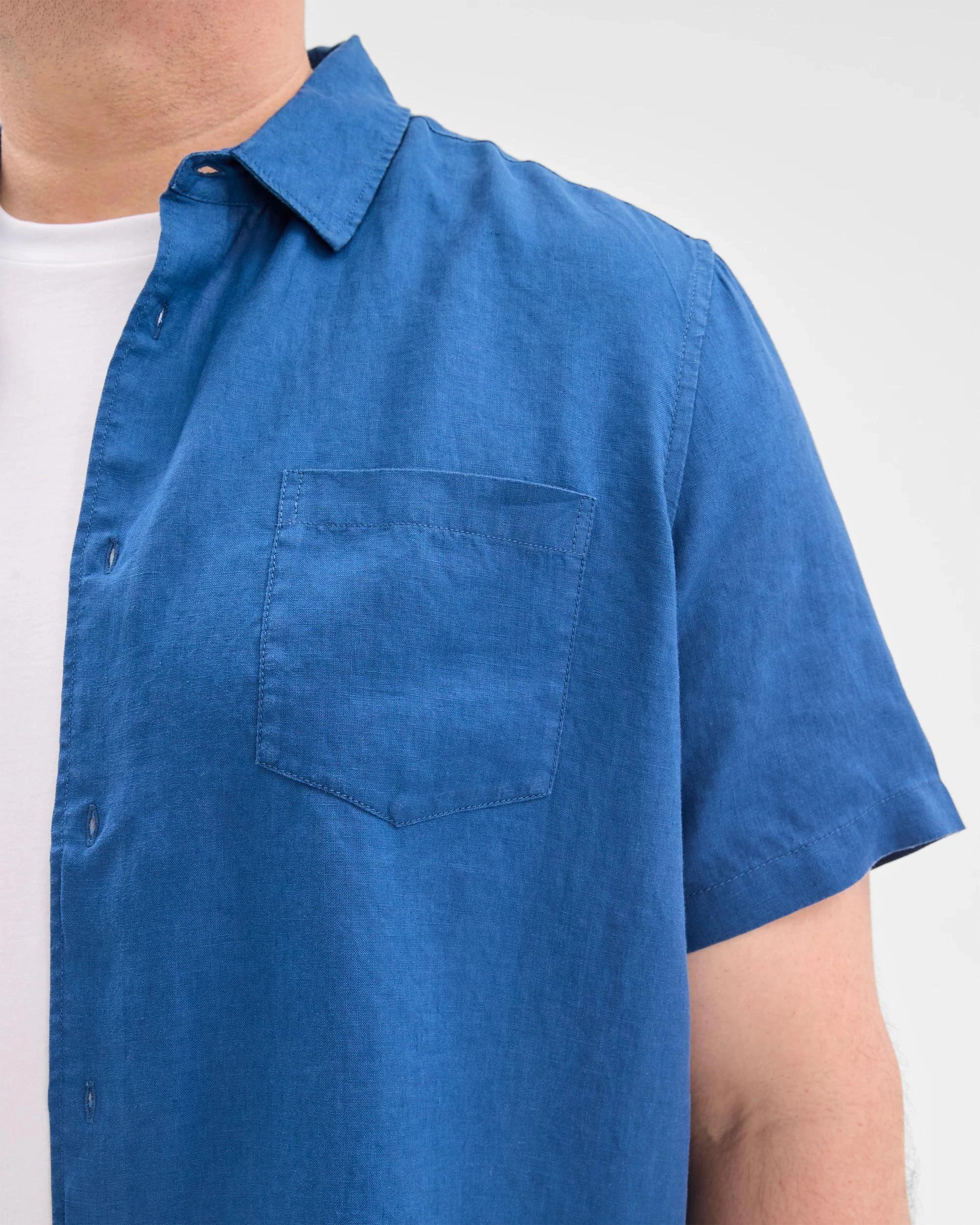 3 Target Man Plus Plus Size European Linen Shirt BRIGHT BLUE, 3 of 5