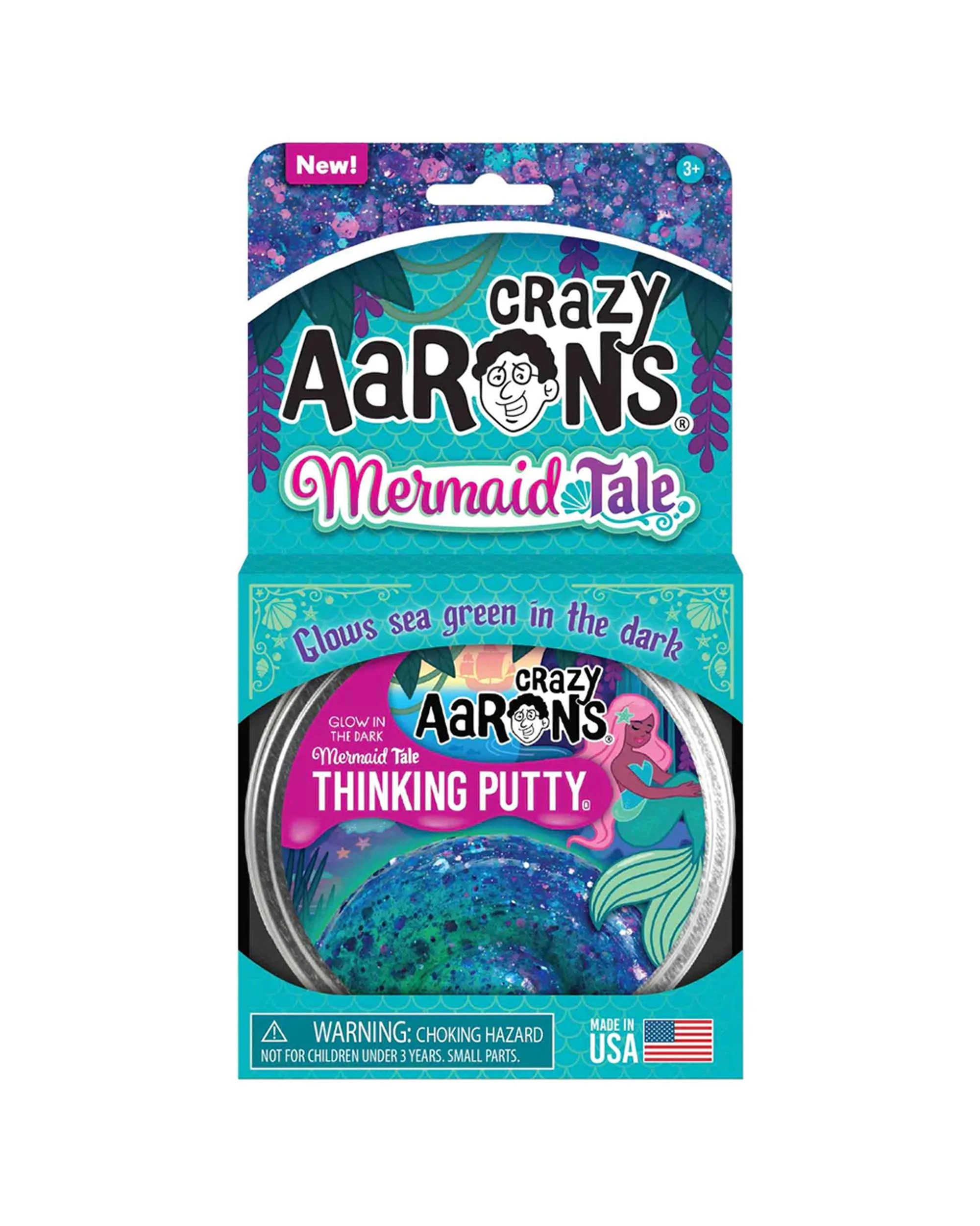 1 Crazy Aaron's Thinking Putty Glow Brights Mermaid Tale 4 inch Tin - Multi, 1 of 3