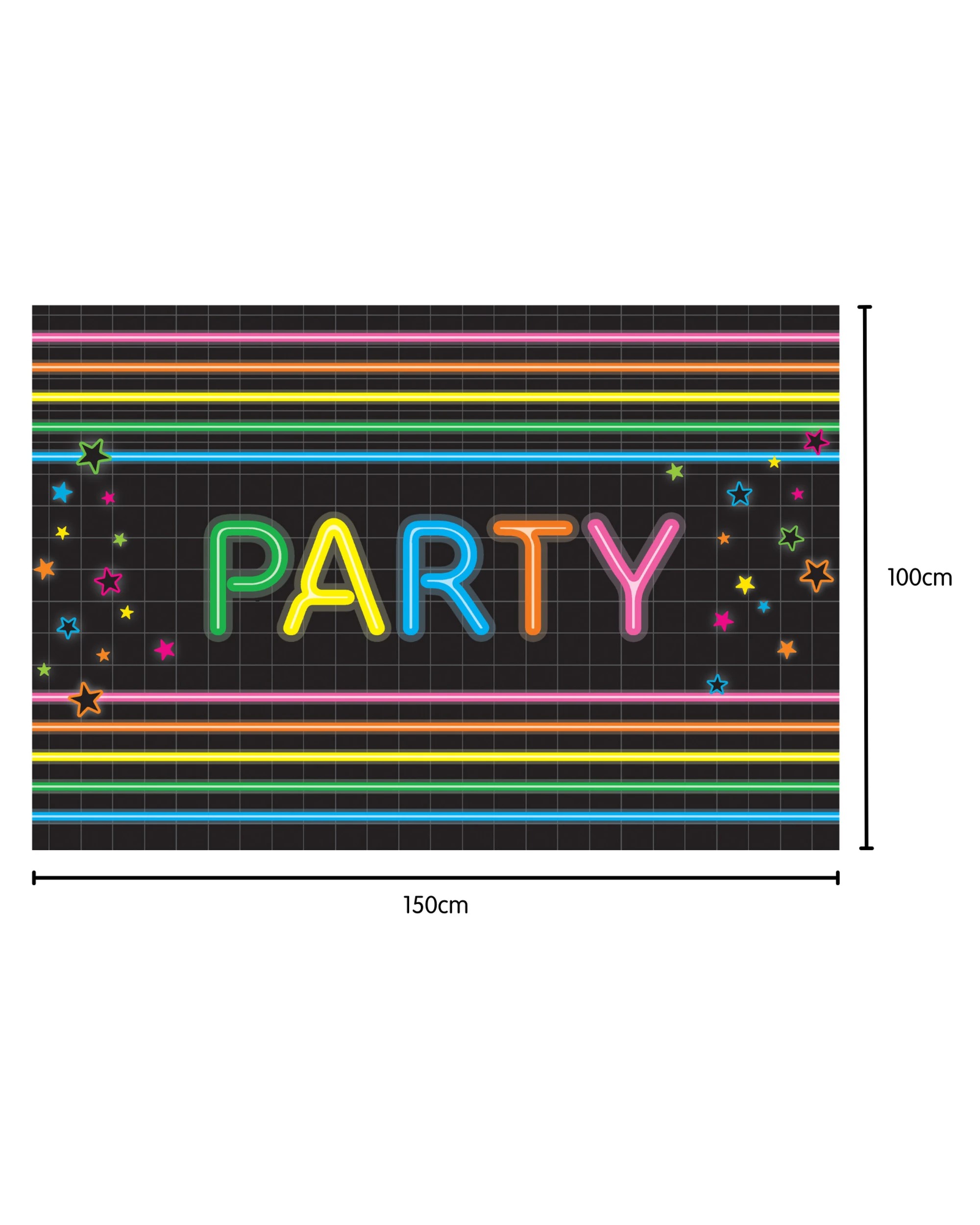 2 Artwrap Neon Party Scene Setter Backdrop - Multi, 2 of 4