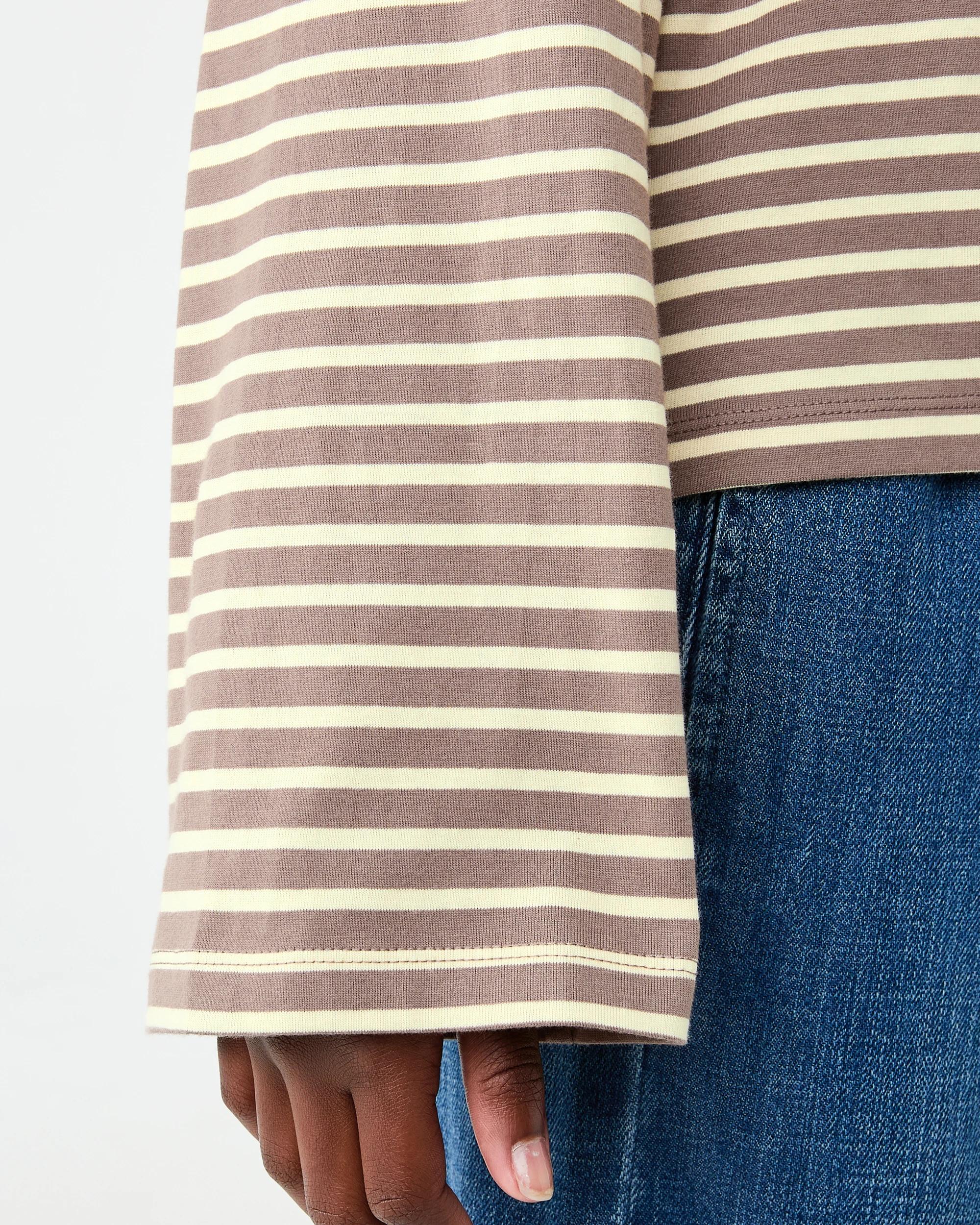 5 Oversized Stripe T-shirt Brwn Strp, 5 of 8