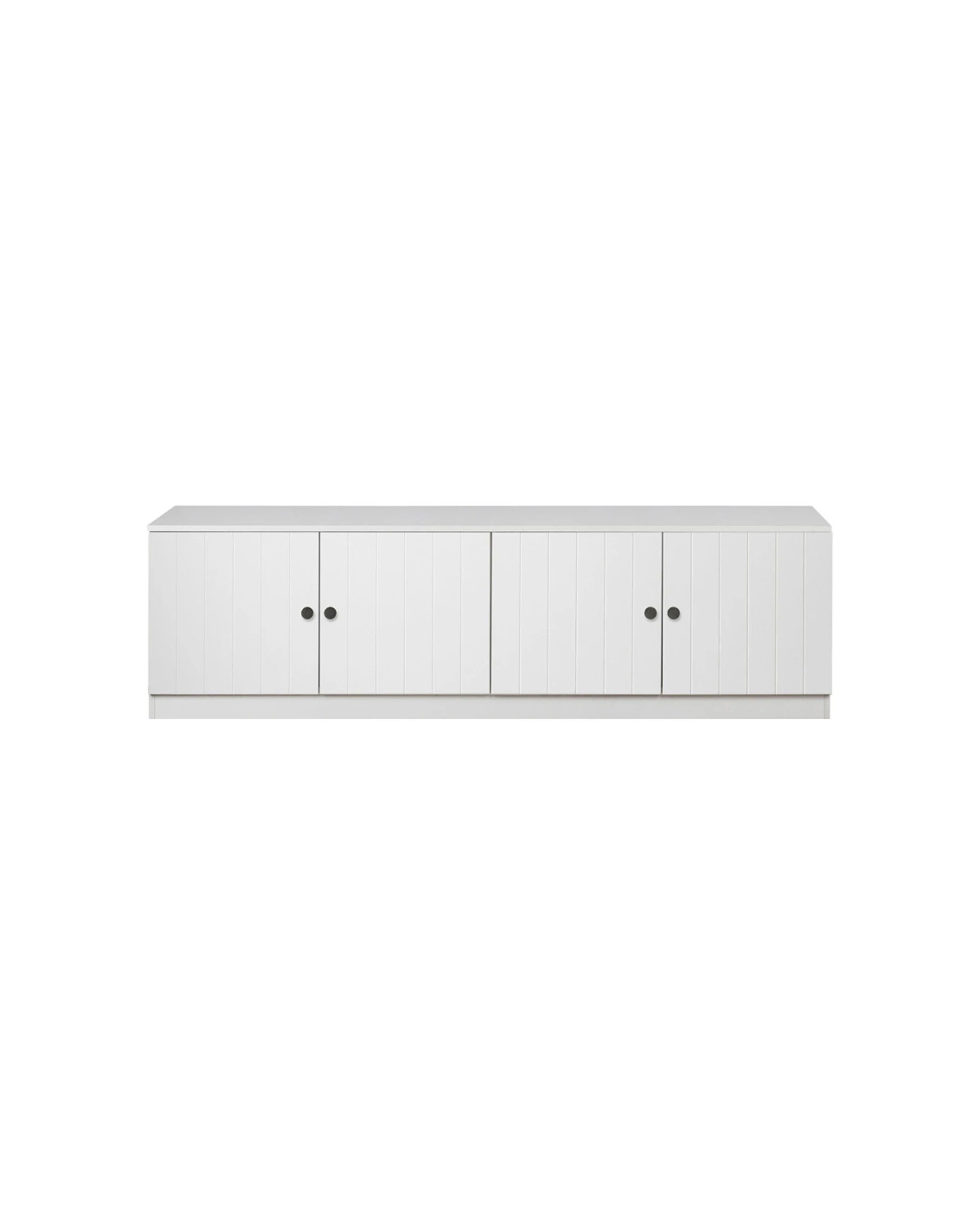 1 European Cabinetry Bucharest VJ Panel TV Unit Round Handle - White, 1 of 4