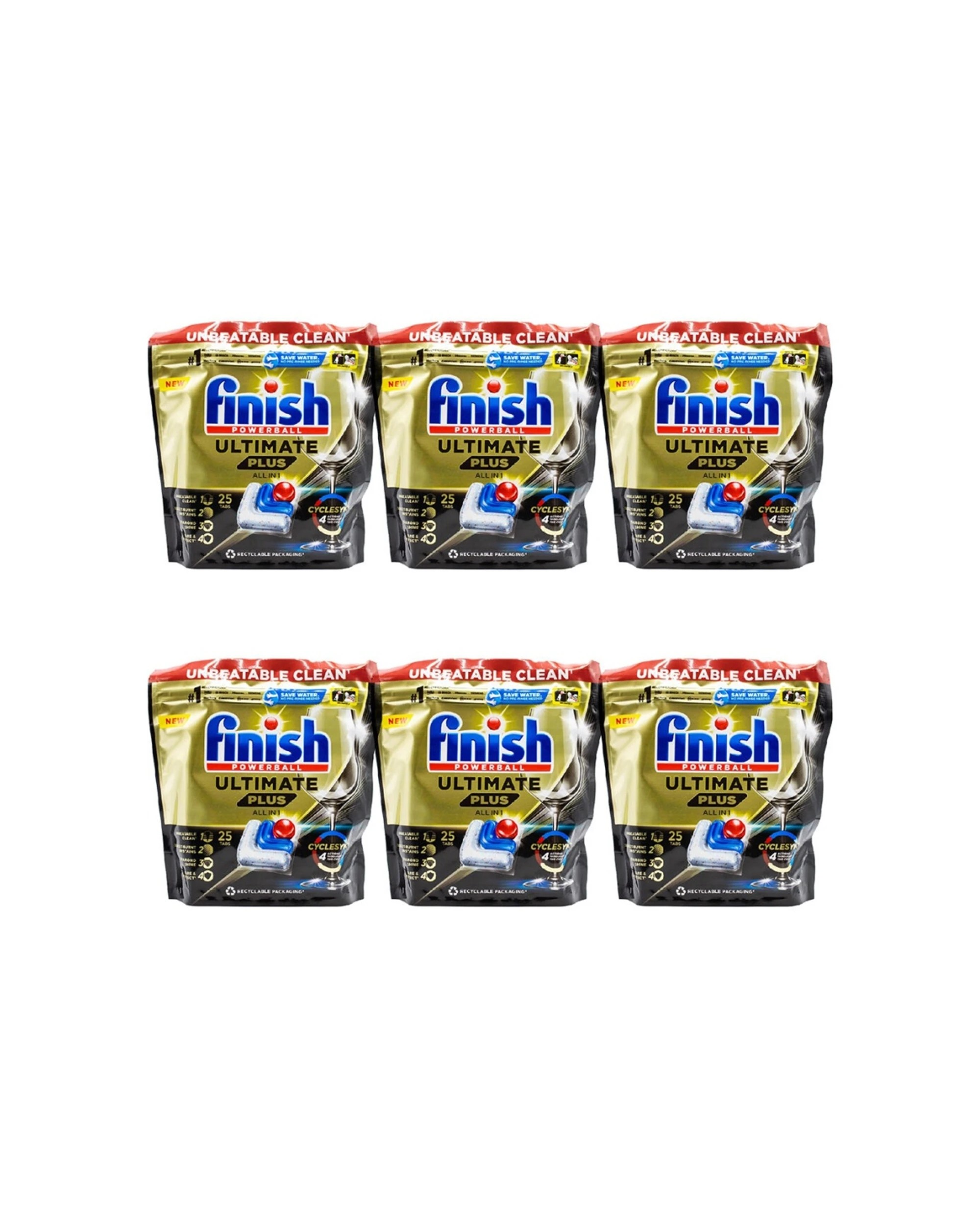 1 Finish Powerball Ultimate Plus Dishwashing Detergent 150 Pack All-In-One, 1 of 3