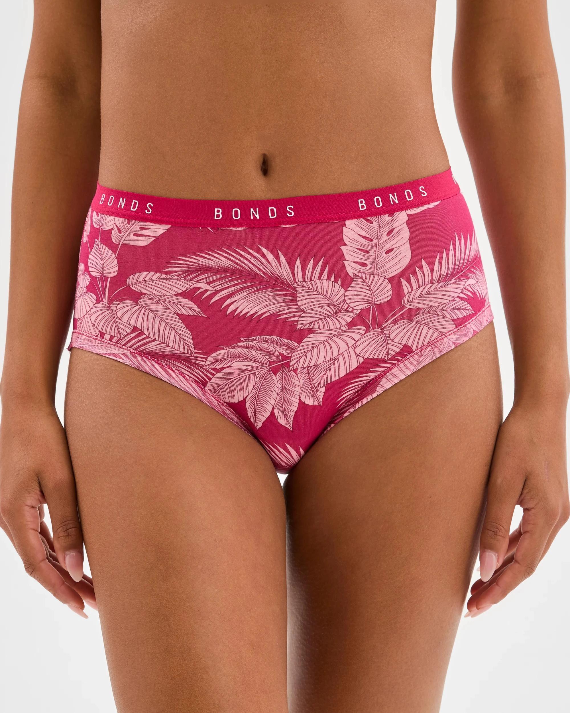 3 Bonds Cottontails 3 Pack Full Briefs BOTANICAL BLISS/ RASPBERRY JAM/ PINK WHISPER, 3 of 4