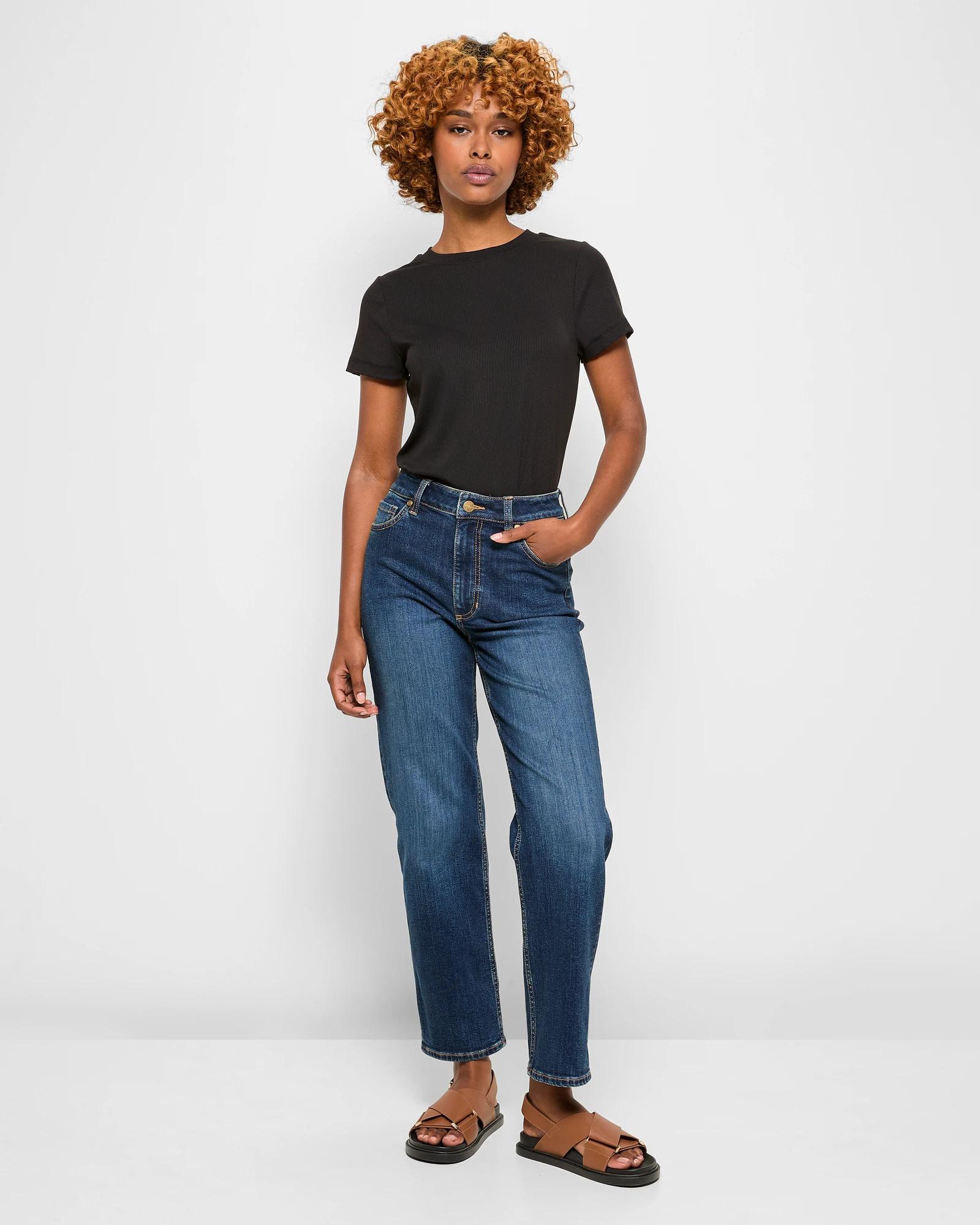 1 Target Petites Straight Ankle Length Denim Jeans - Alexa DARK WASH, 1 of 6