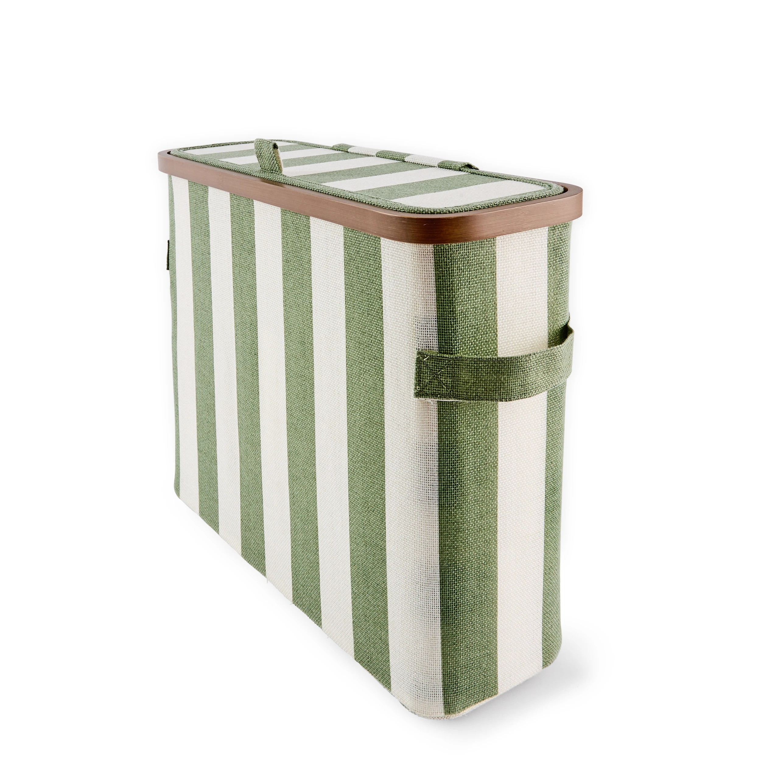 2 Linen Look Stripe Toilet Roll Holder, 2 of 9