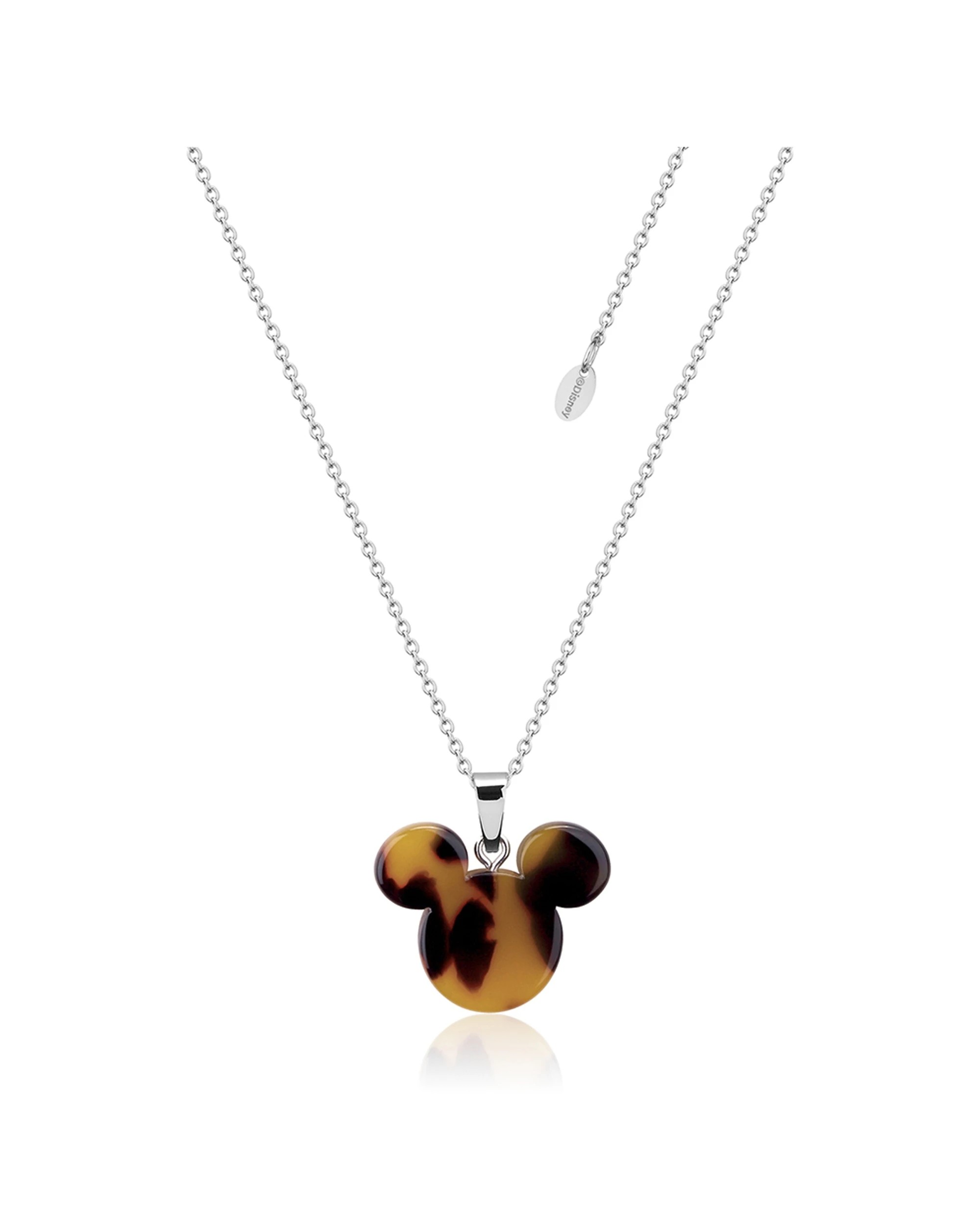 1 Couture Kingdom Disney Mickey Mouse Tortoiseshell Stainless Steel Pendant Necklace - Silver, 1 of 3