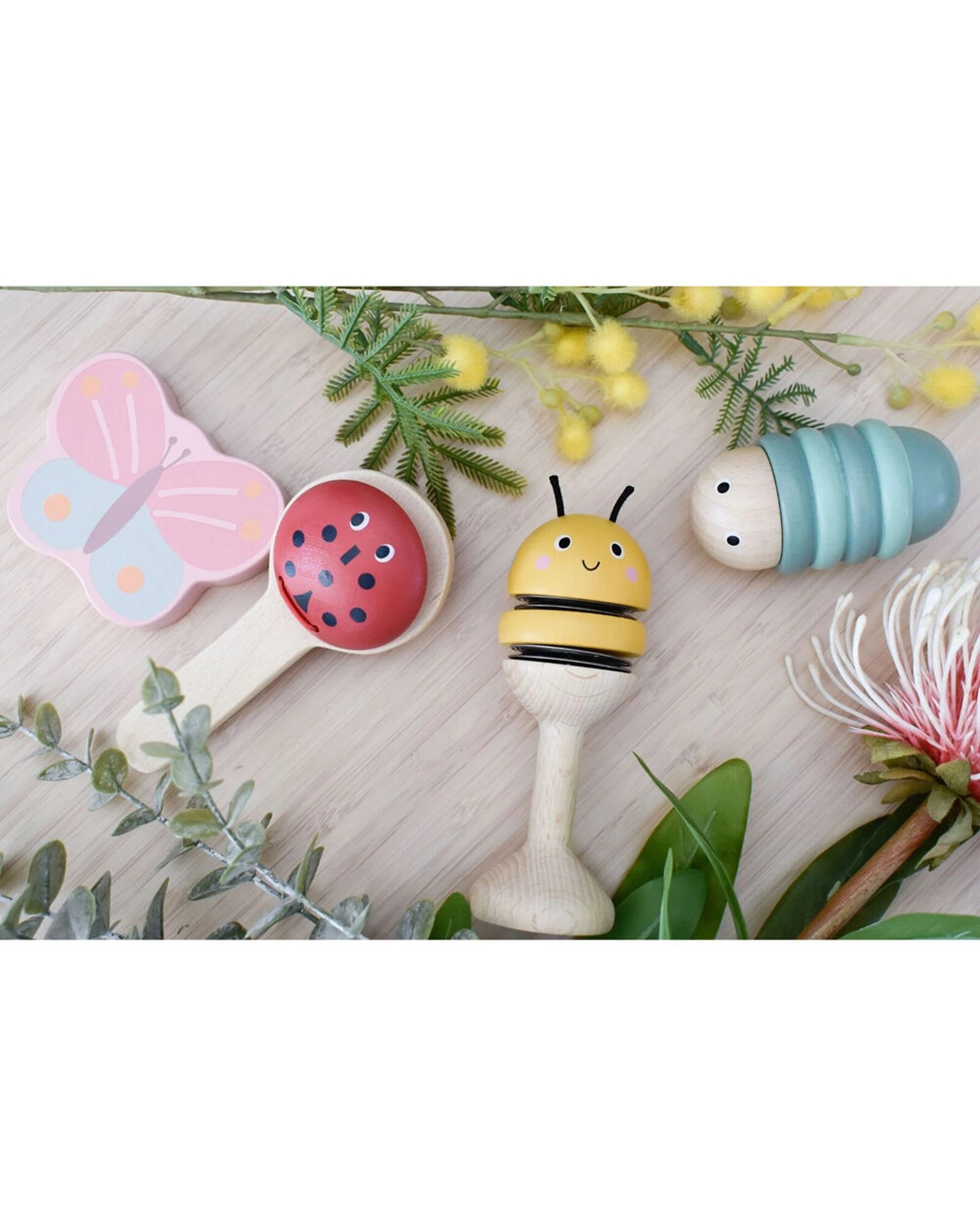 6 Kaper Kidz 4pc Wooden Spring Insect Music Set Kids Toy - Multi, 6 of 6