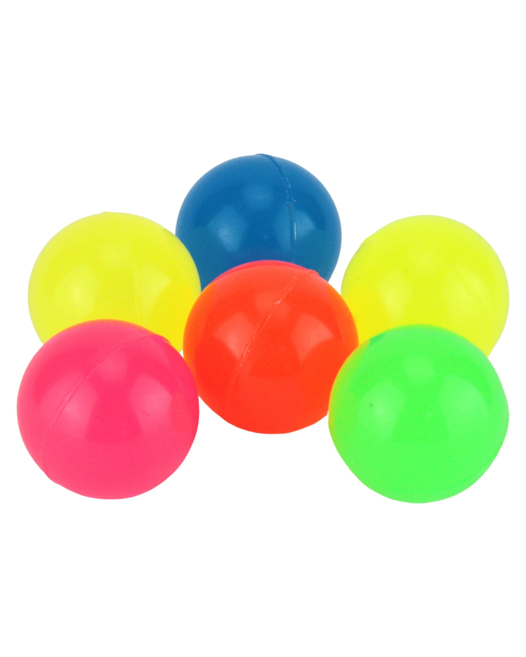 1 Partyrama Glow Neon High Bounce Balls 4.5cm Pack of 6 - Multi, 1 of 4