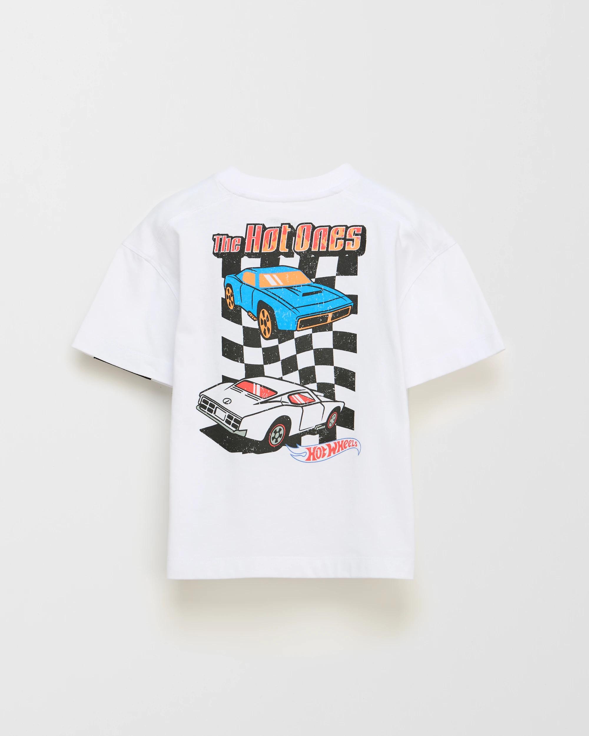 6 Australian Cotton Hot Wheels T-shirt WHITE, 6 of 6