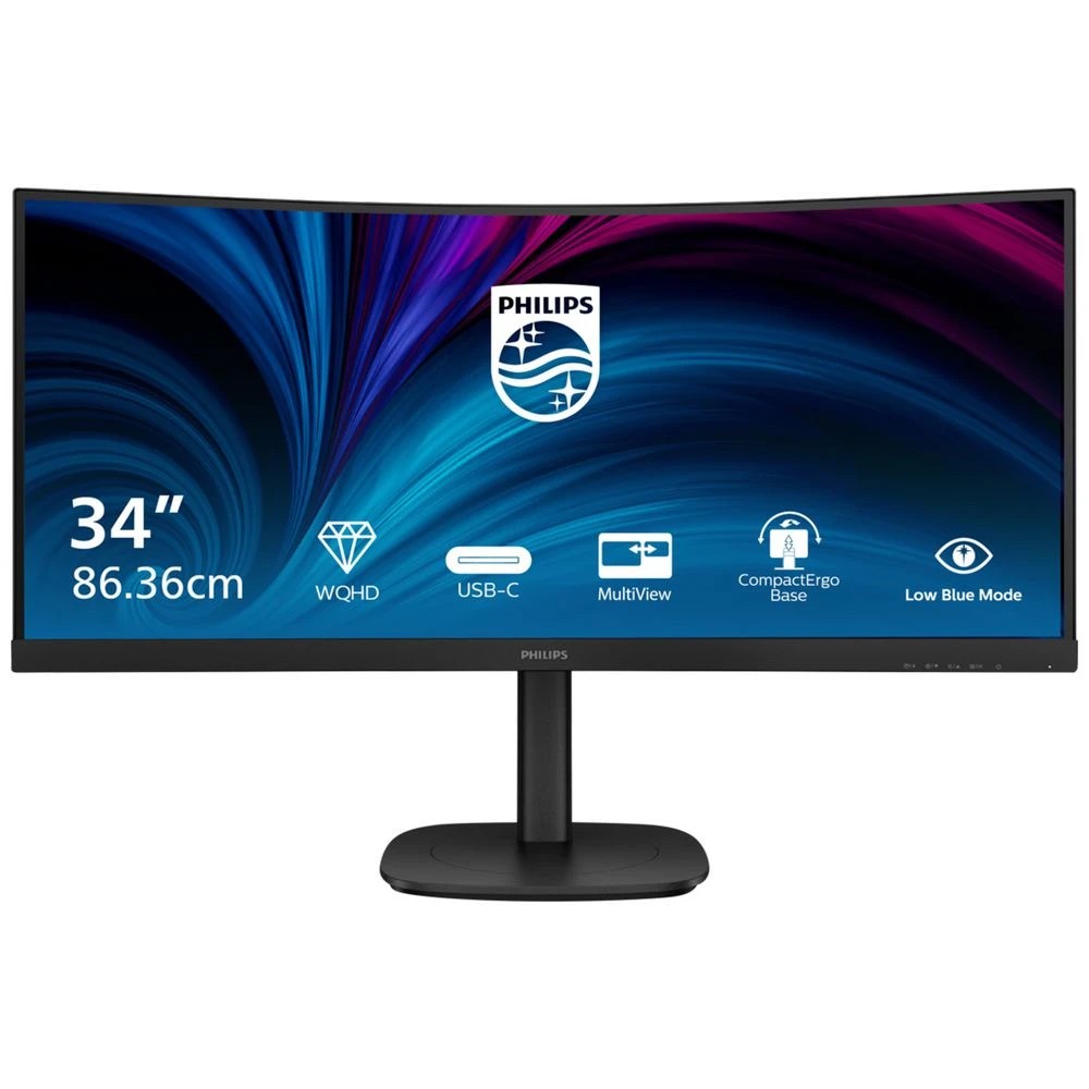 1 Philips 34" UWQHD 120Hz Curved USB-C 90 PD Monitor 34B2U3600C, 1 of 8