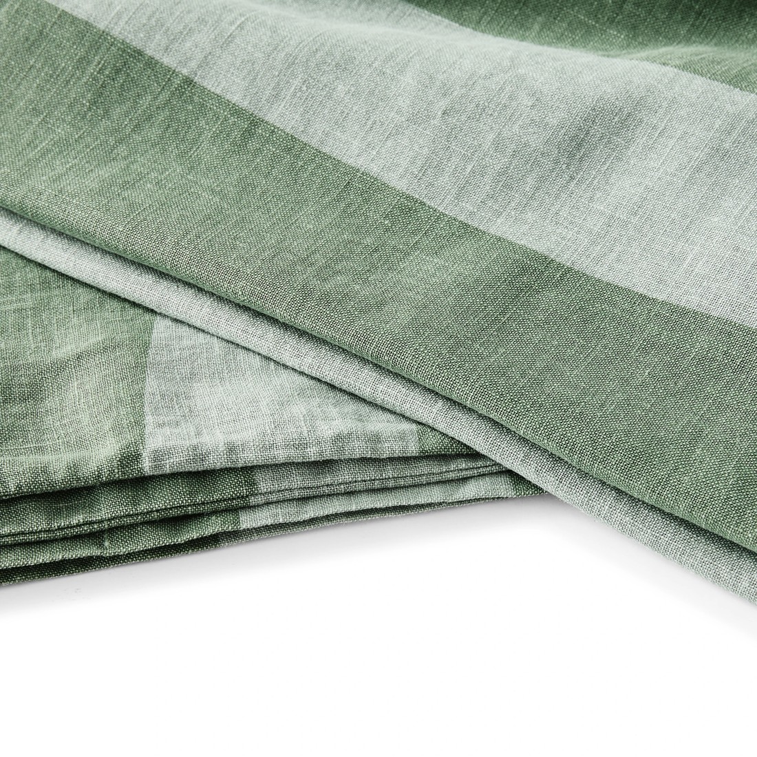 7 Stripe Linen Cotton Quilt Cover Set - Queen Bed, Green, 7 of 7