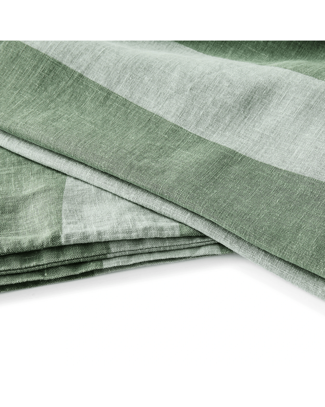 7 Stripe Linen Cotton Quilt Cover Set - Queen Bed, Green, 7 of 7