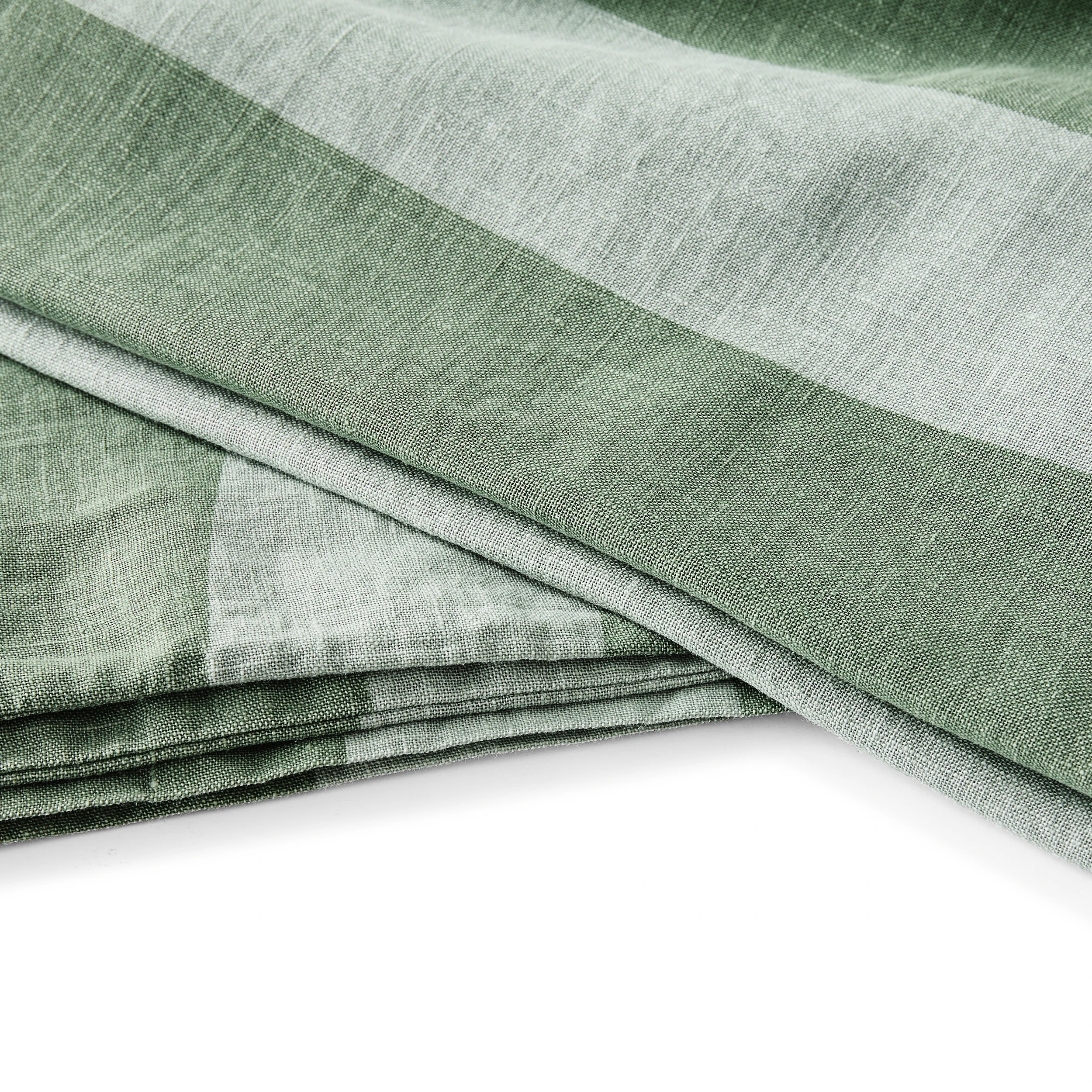 7 Stripe Cotton Linen Quilt Cover Set - Queen Bed, Green, 7 of 7