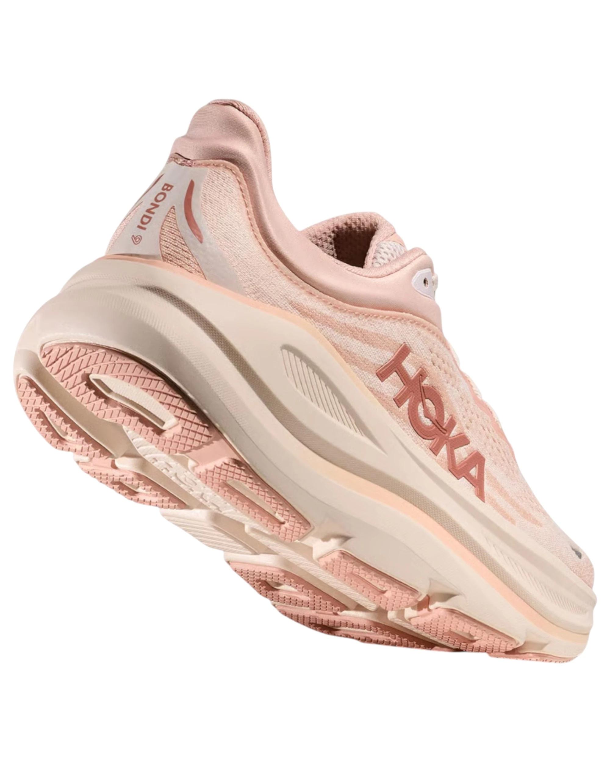 6 Hoka Womens Bondi 9 Athletic Running Shoes ROSE LATTE, 6 of 8