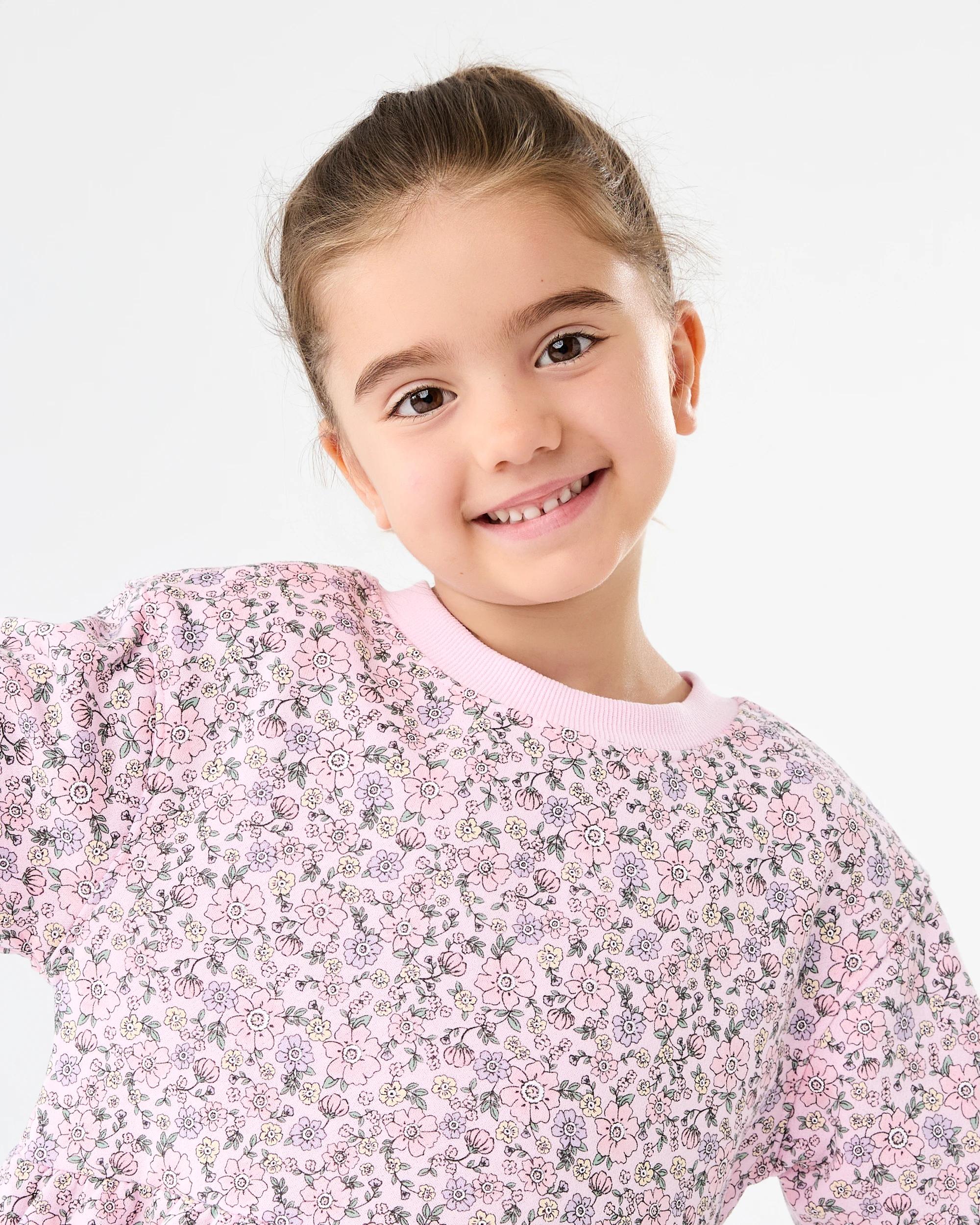 4 Fleece Dress Pink Florl, 4 of 8