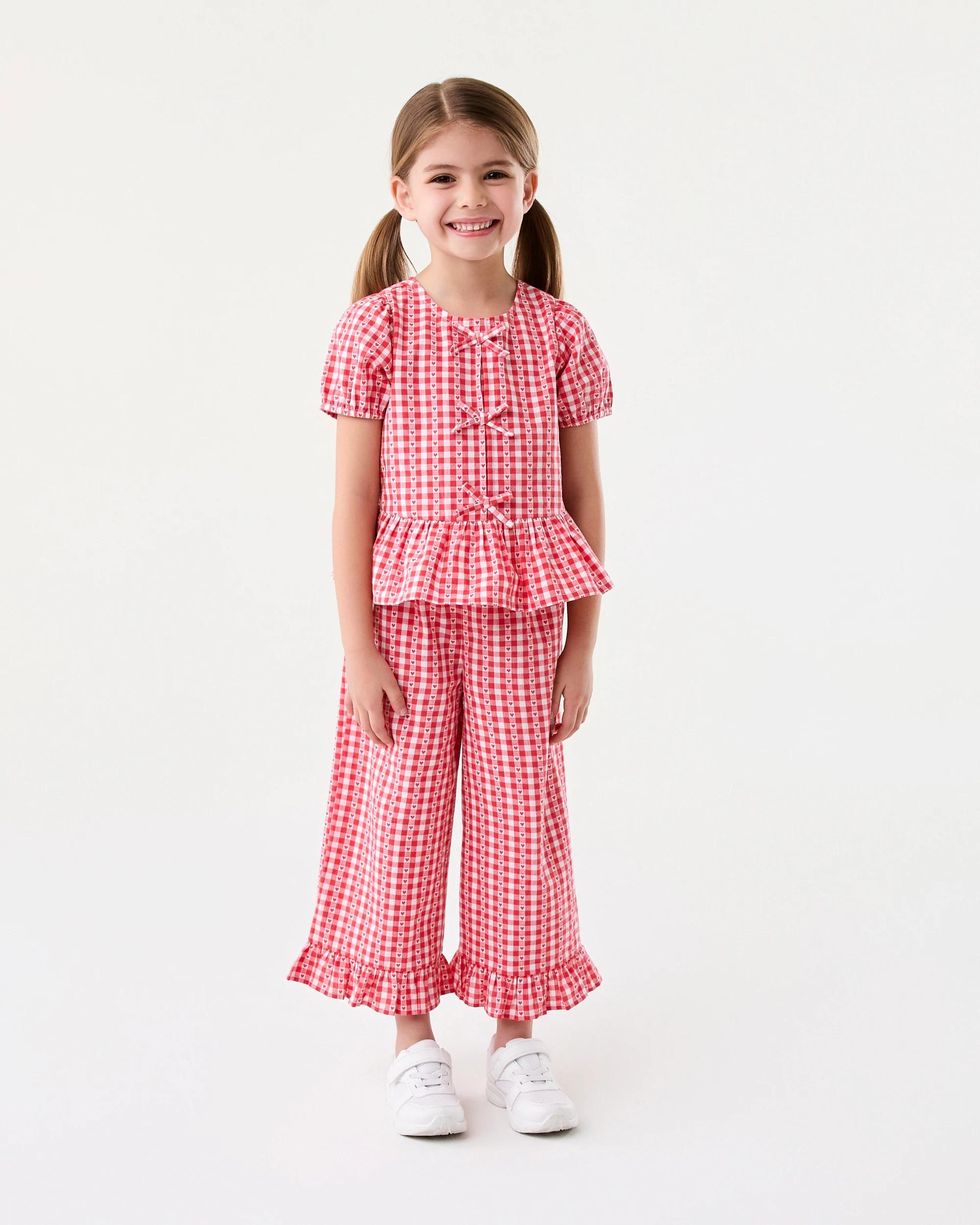 5 Frill Hem Pants Red Check, 5 of 6