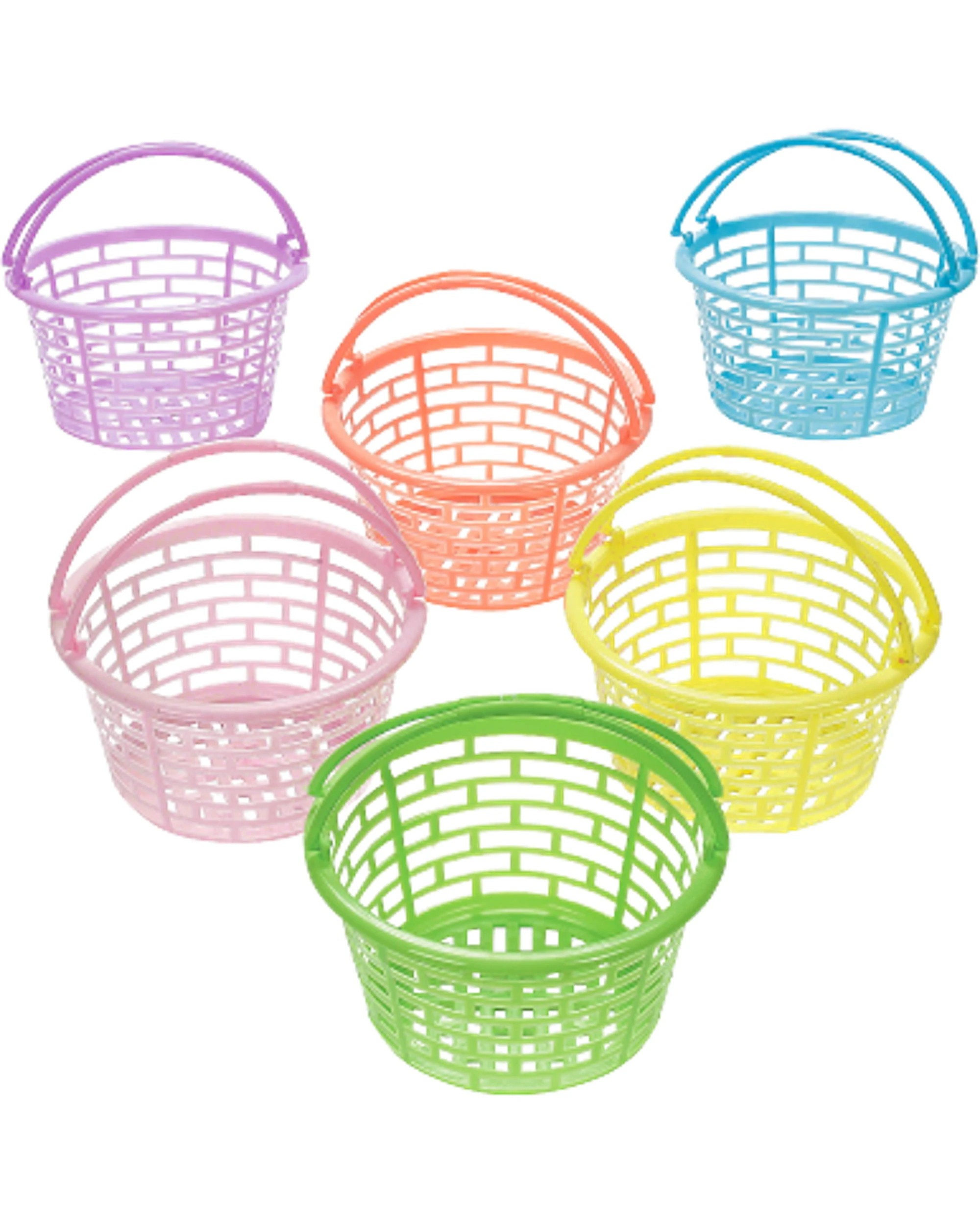 1 Partyrama Plastic Pastel Baskets with Handles Pack of 12, 1 of 1