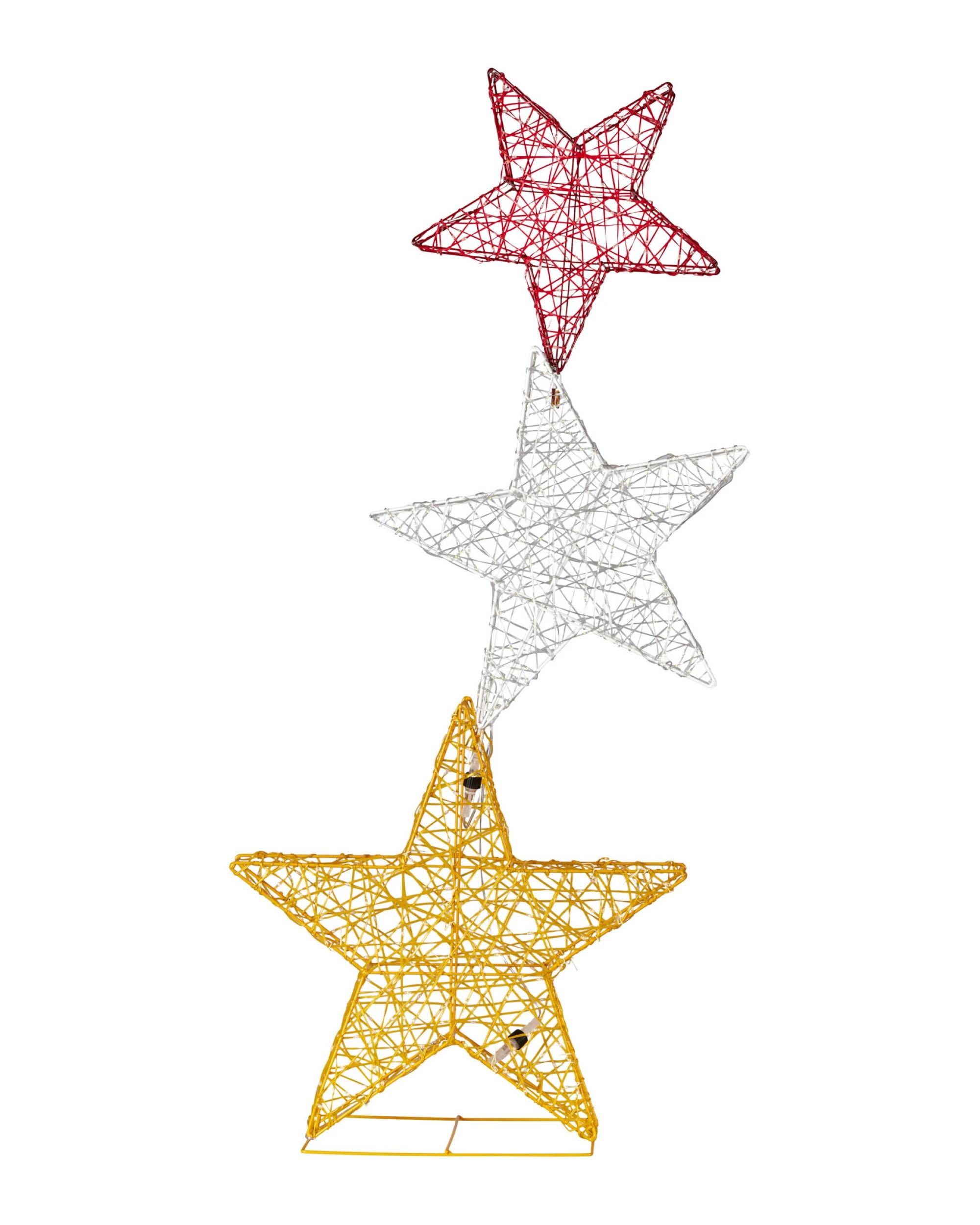 2 Christabelle 120cm Triple Star Christmas Display With Lights, 2 of 9