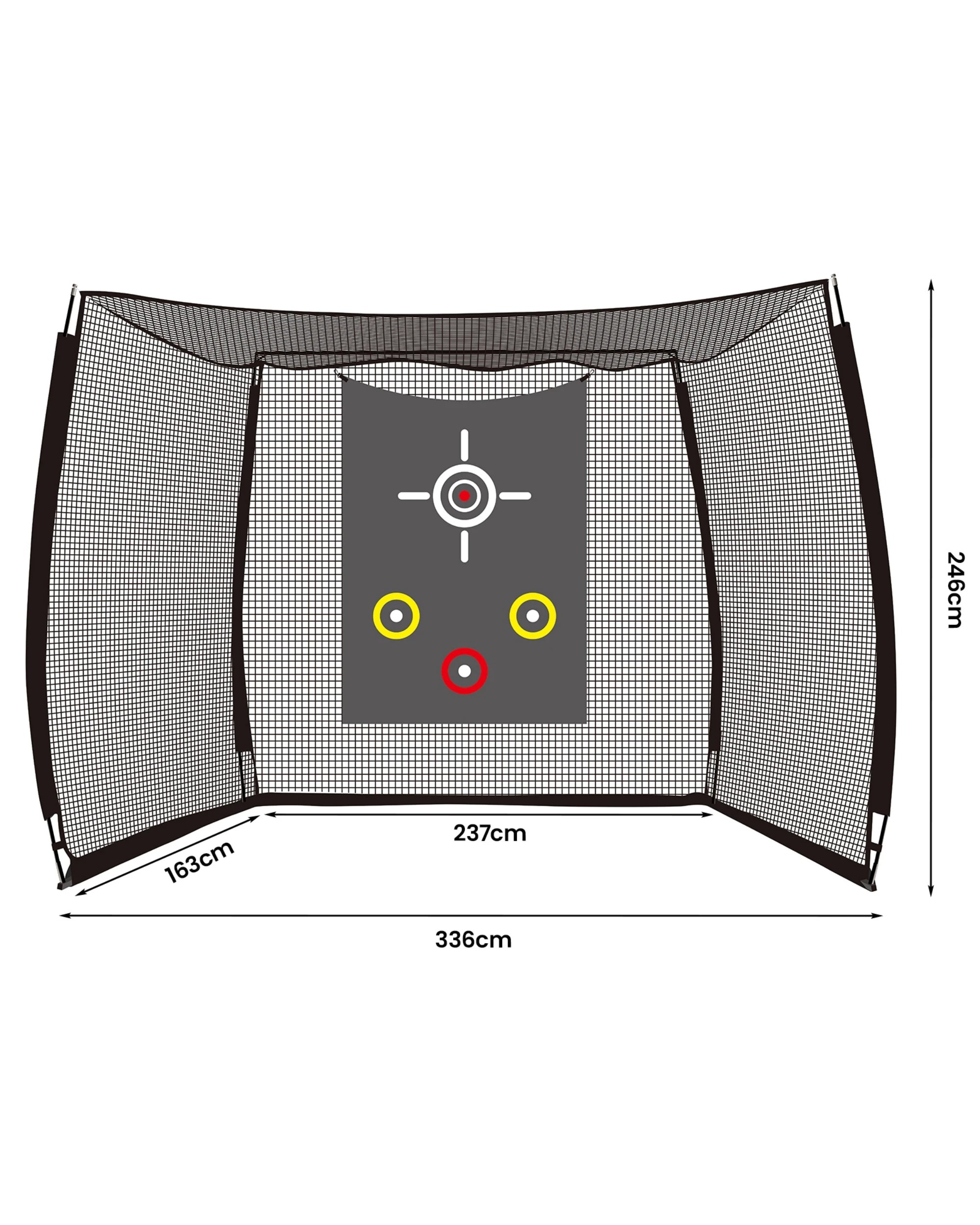 6 Advwin 10 x 8ft Golf Hitting Net with Impact Screen & Target Cloth for Indoor & Backyard - Black, 6 of 6