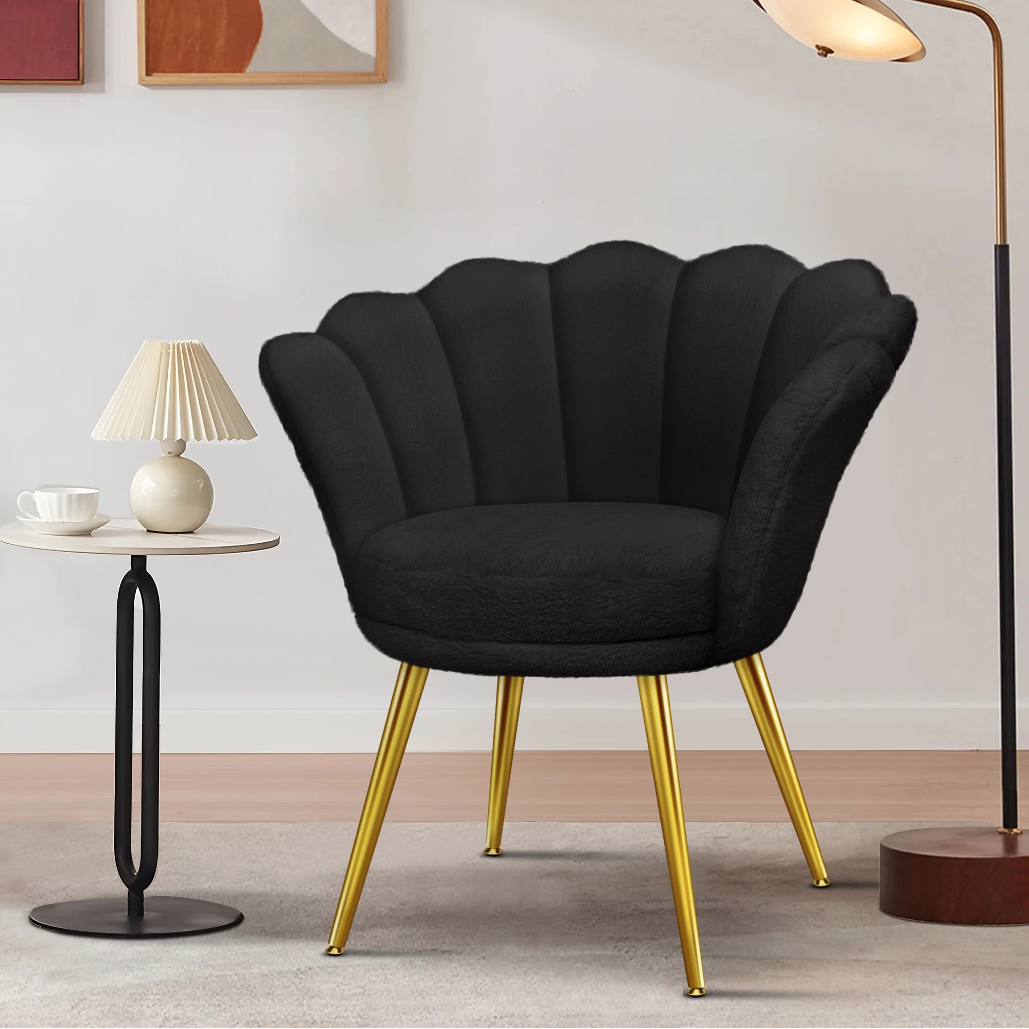 4 Alfordson Armchair Lounge Chair Plush Accent Chair Upholstered Sofa Couch - Black, 4 of 9