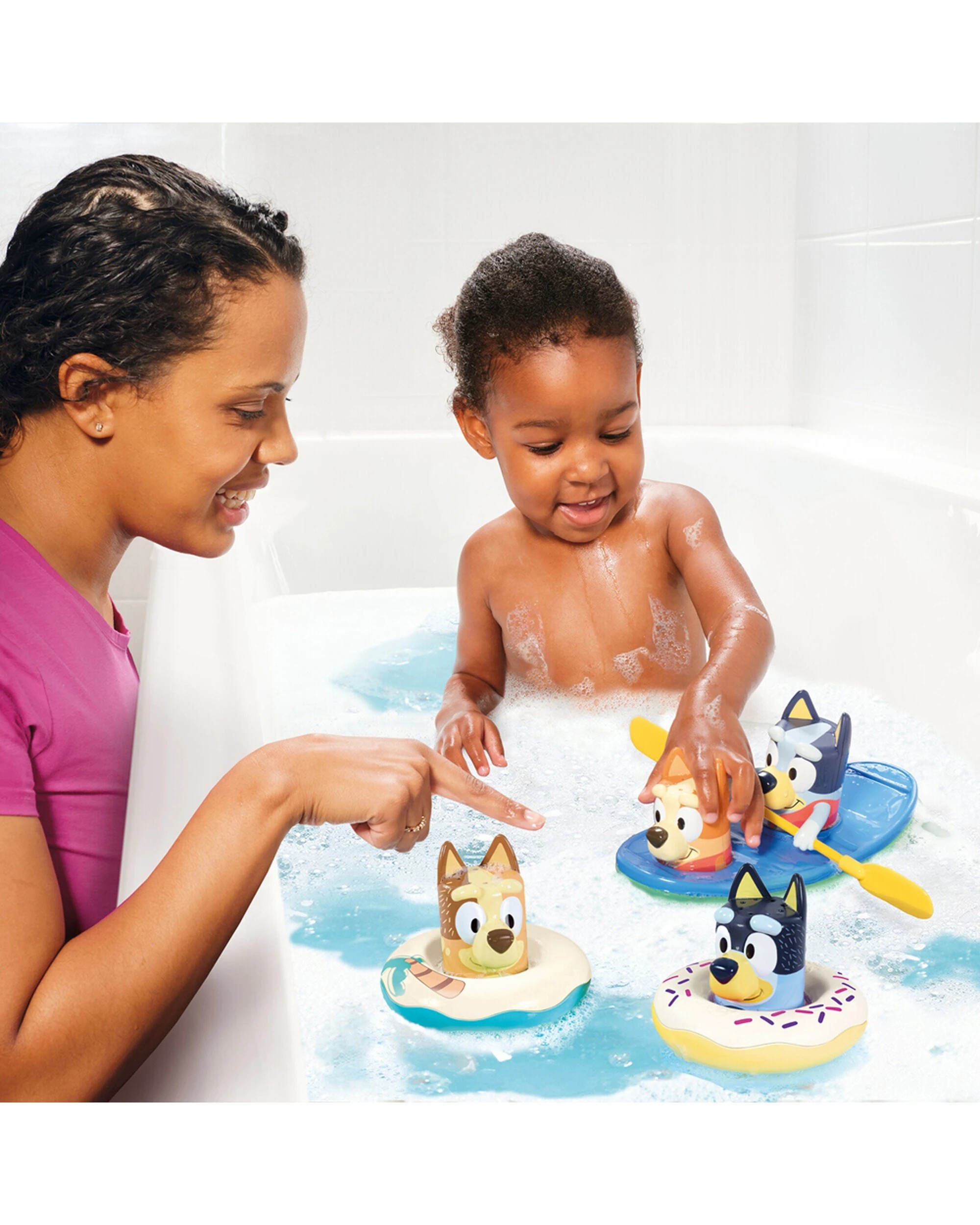 3 Bluey Family Bath Set Canoe & 2 Bath Splash & Float Bath Kids Toy - Multi, 3 of 5
