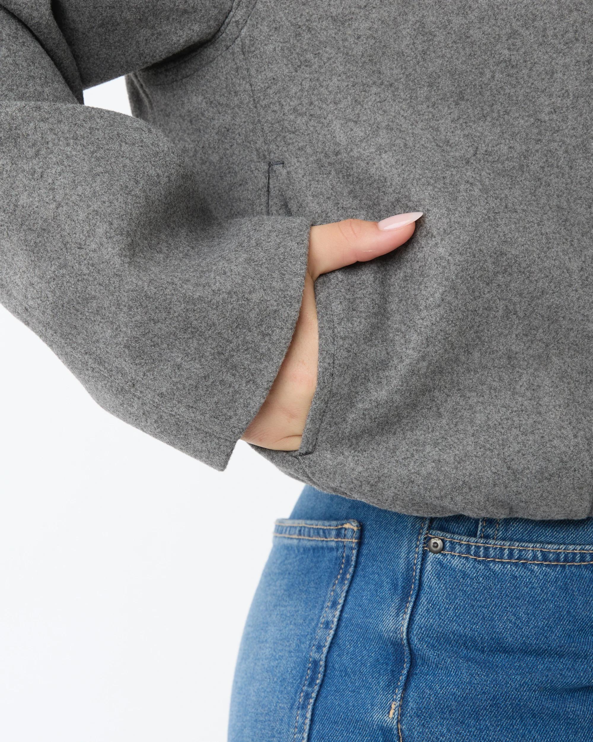 7 Bubble Hem Bomber Jacket Grey Marle, 7 of 9