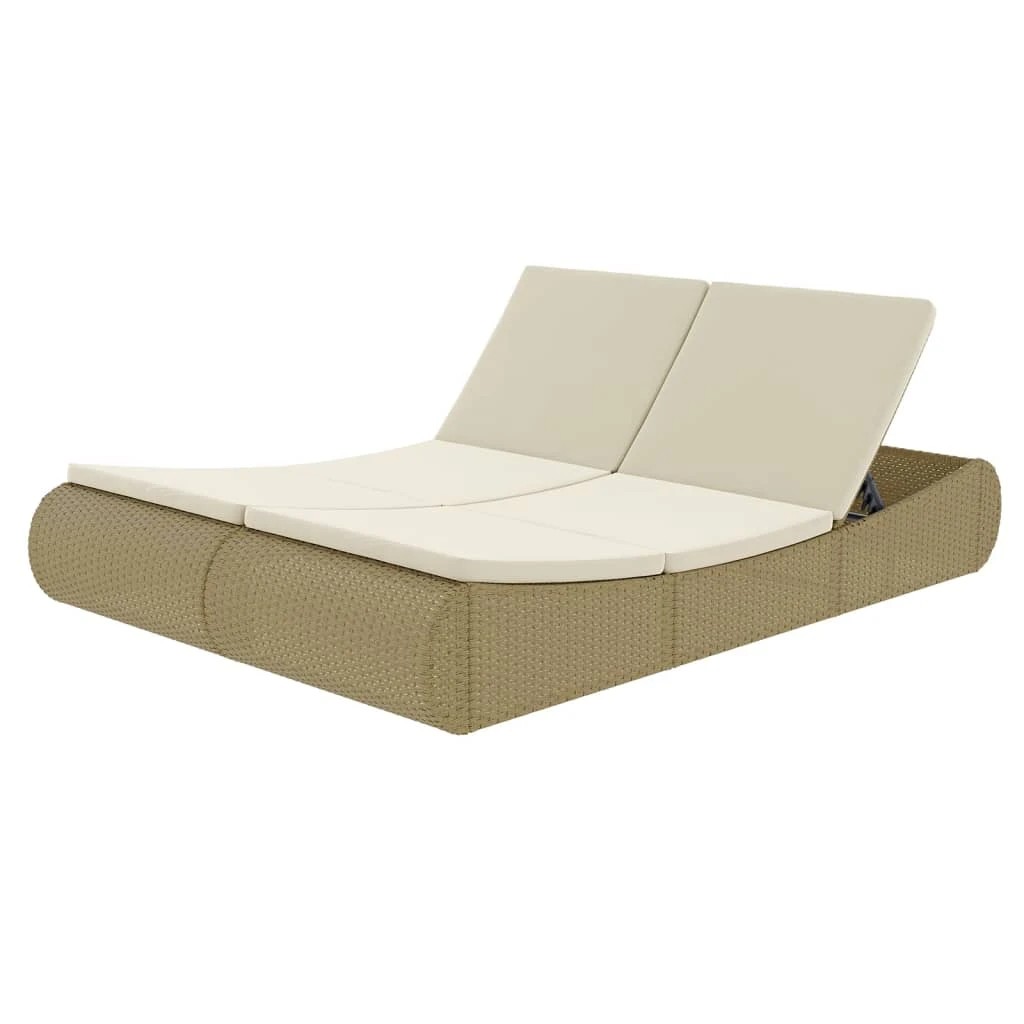 2 vidaXL Sunlounger Removable/Replaceable Cushions - Beige, 2 of 9