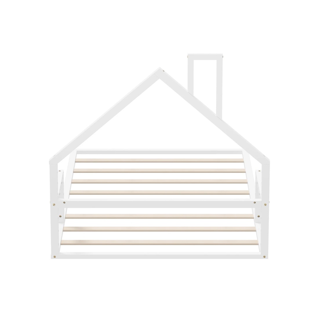 9 Oikiture Wooden Kids Bed Chimney Wooden King Single - White, 9 of 10